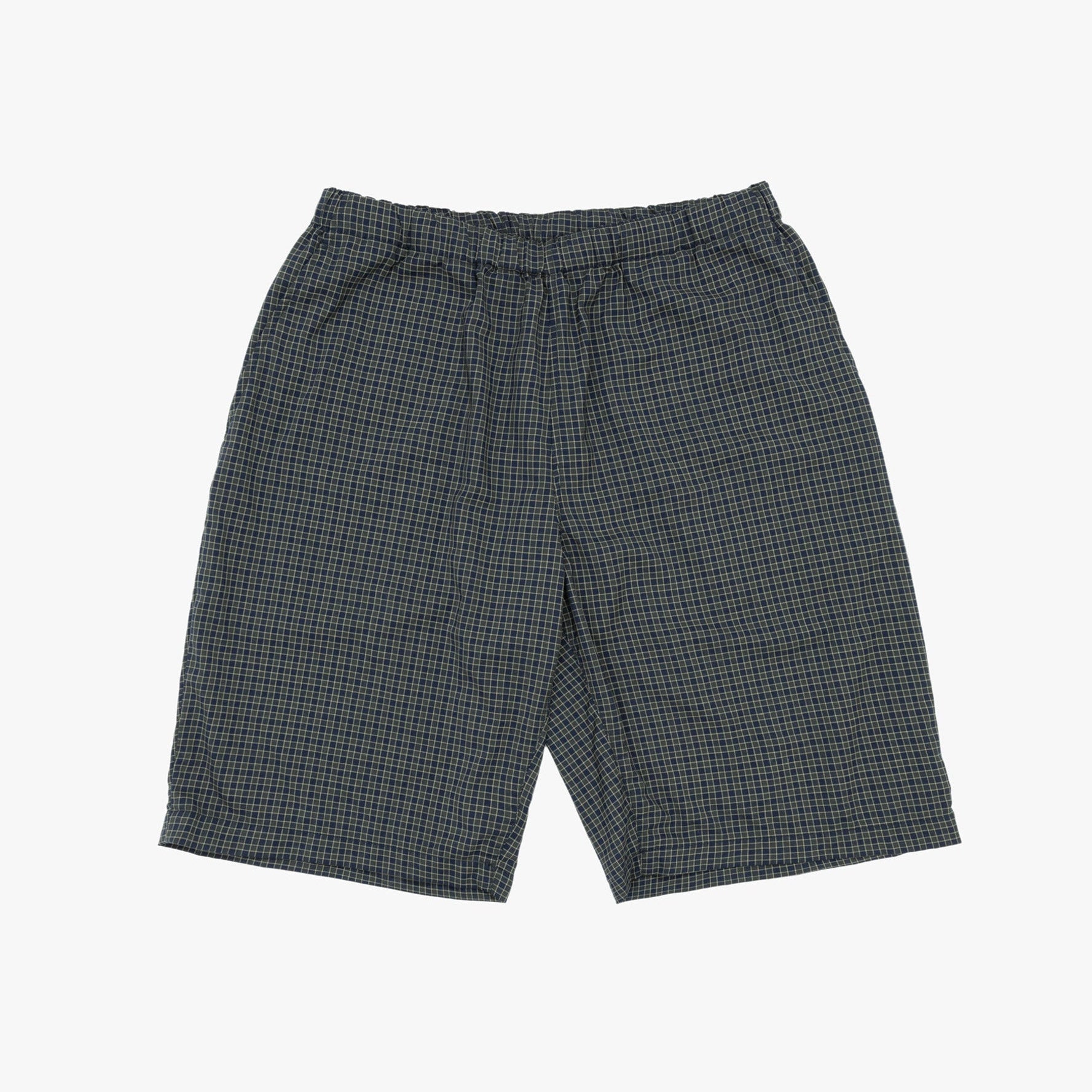 Easy Shorts Washable Wool Green Plaid