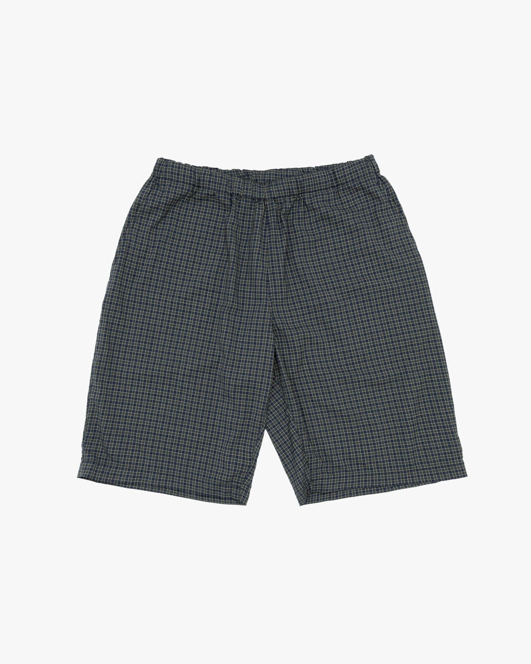 Easy Shorts Washable Wool Green Plaid