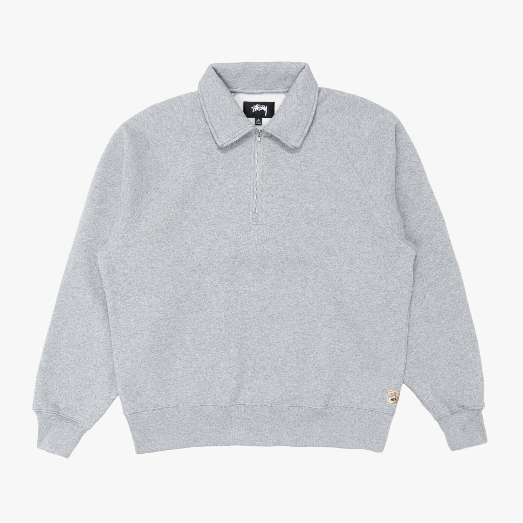 Fleece Raglan Zip Mock Grey Heather