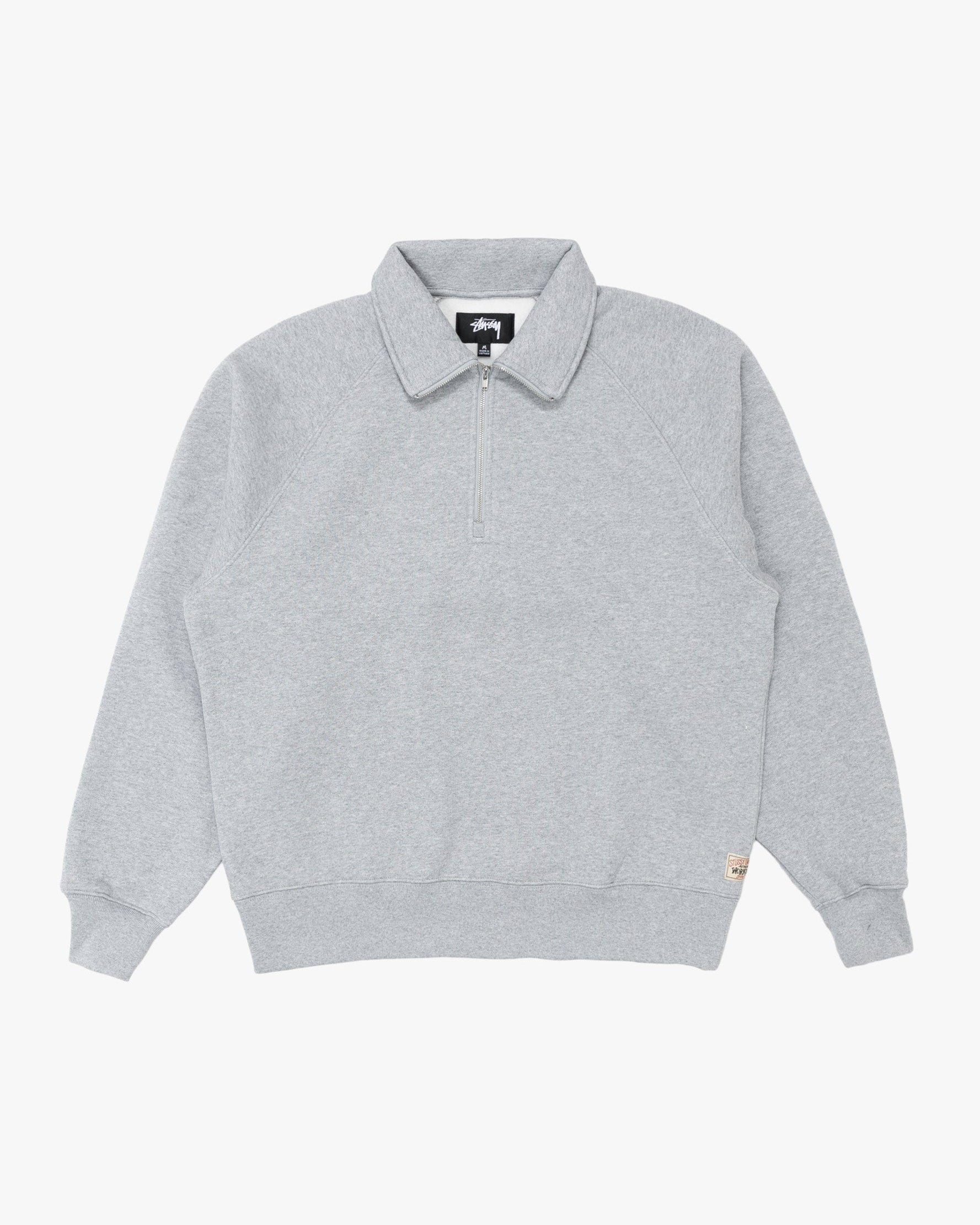 Fleece Raglan Zip Mock Grey Heather
