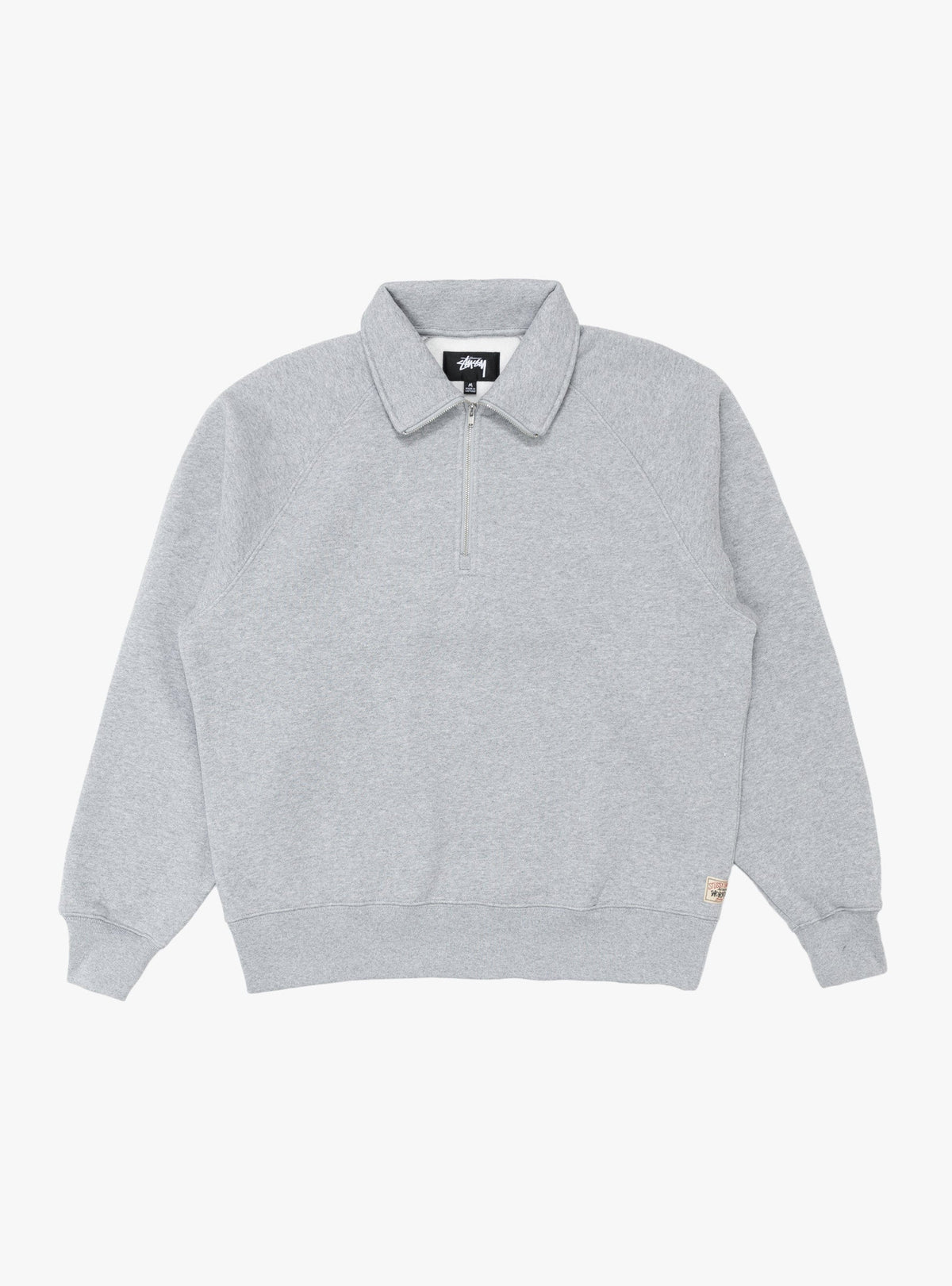 Fleece Raglan Zip Mock Grey Heather