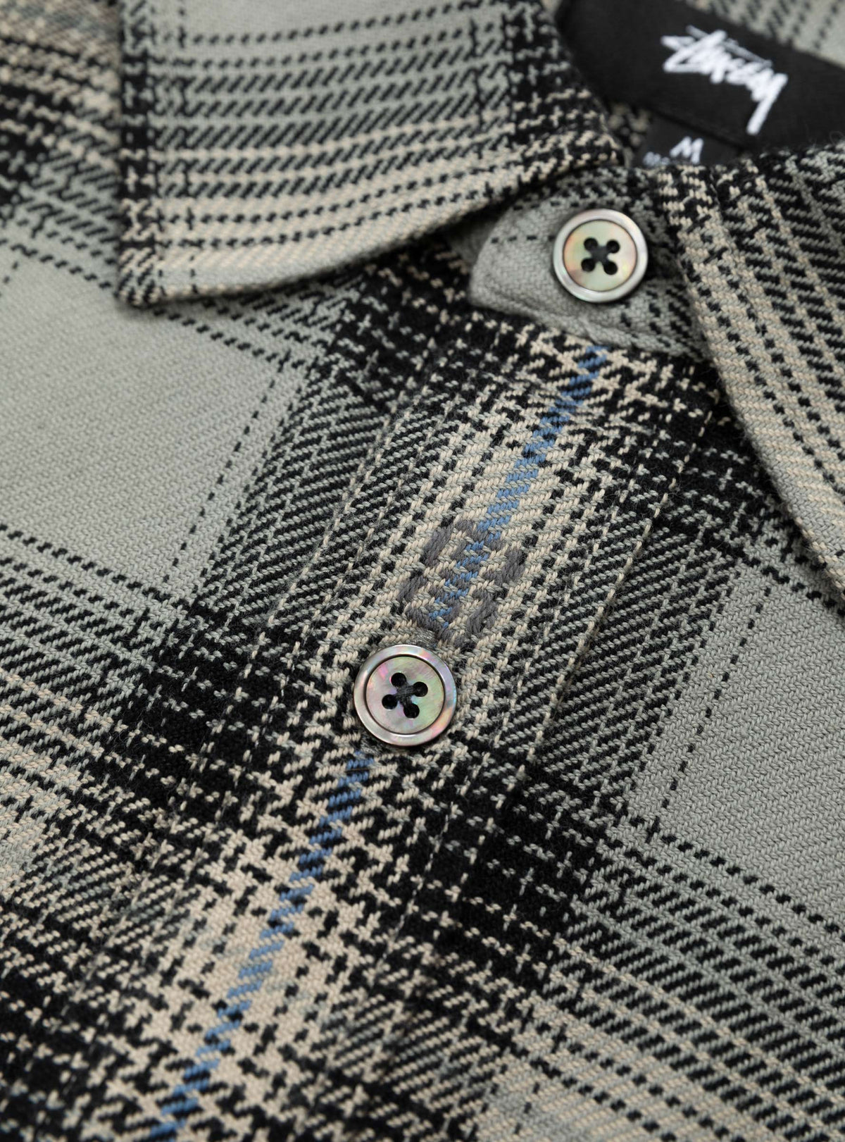 Motif Plaid Shirt Grey