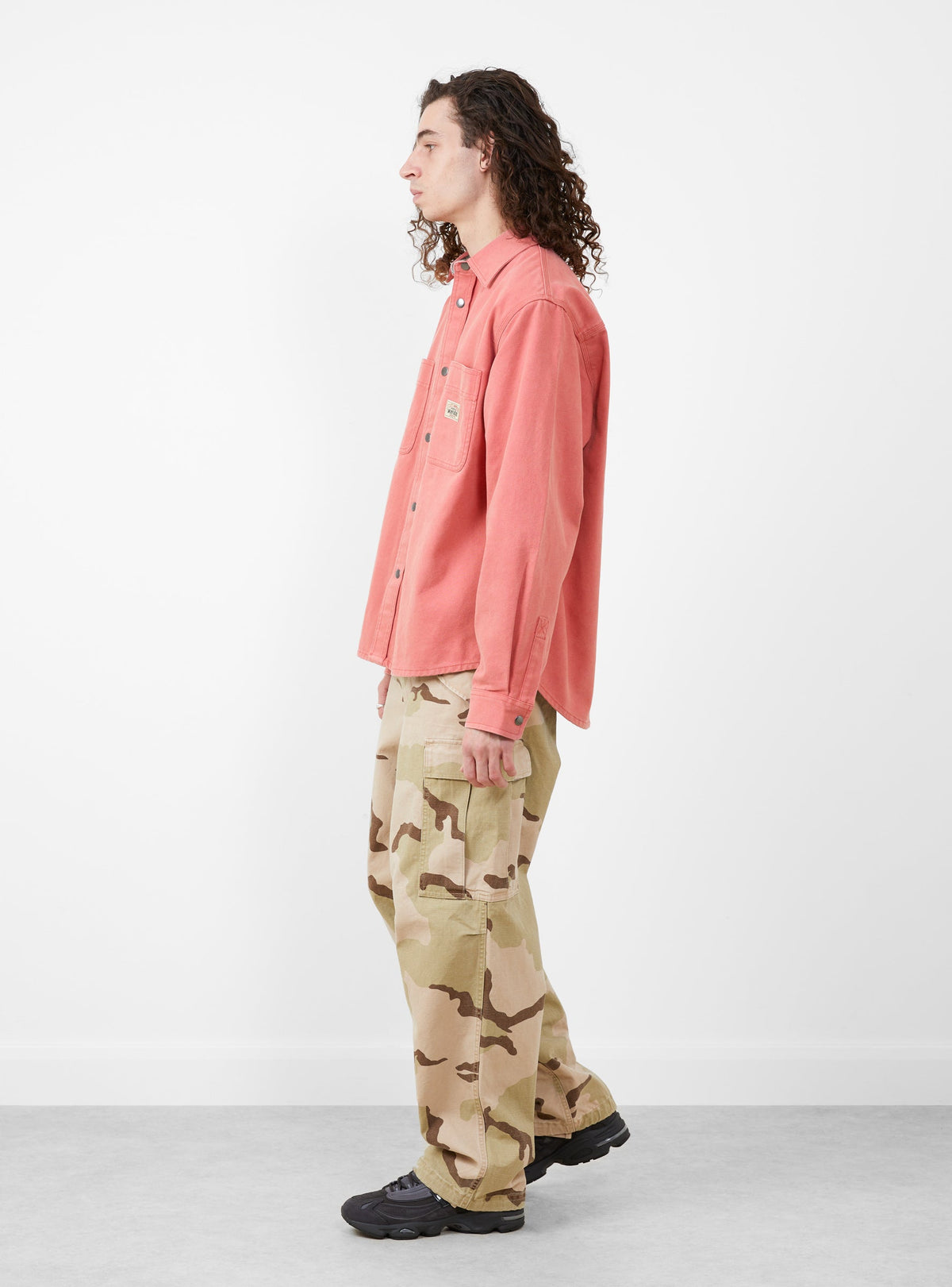 Heavy Washed Canvas Shirt Berry