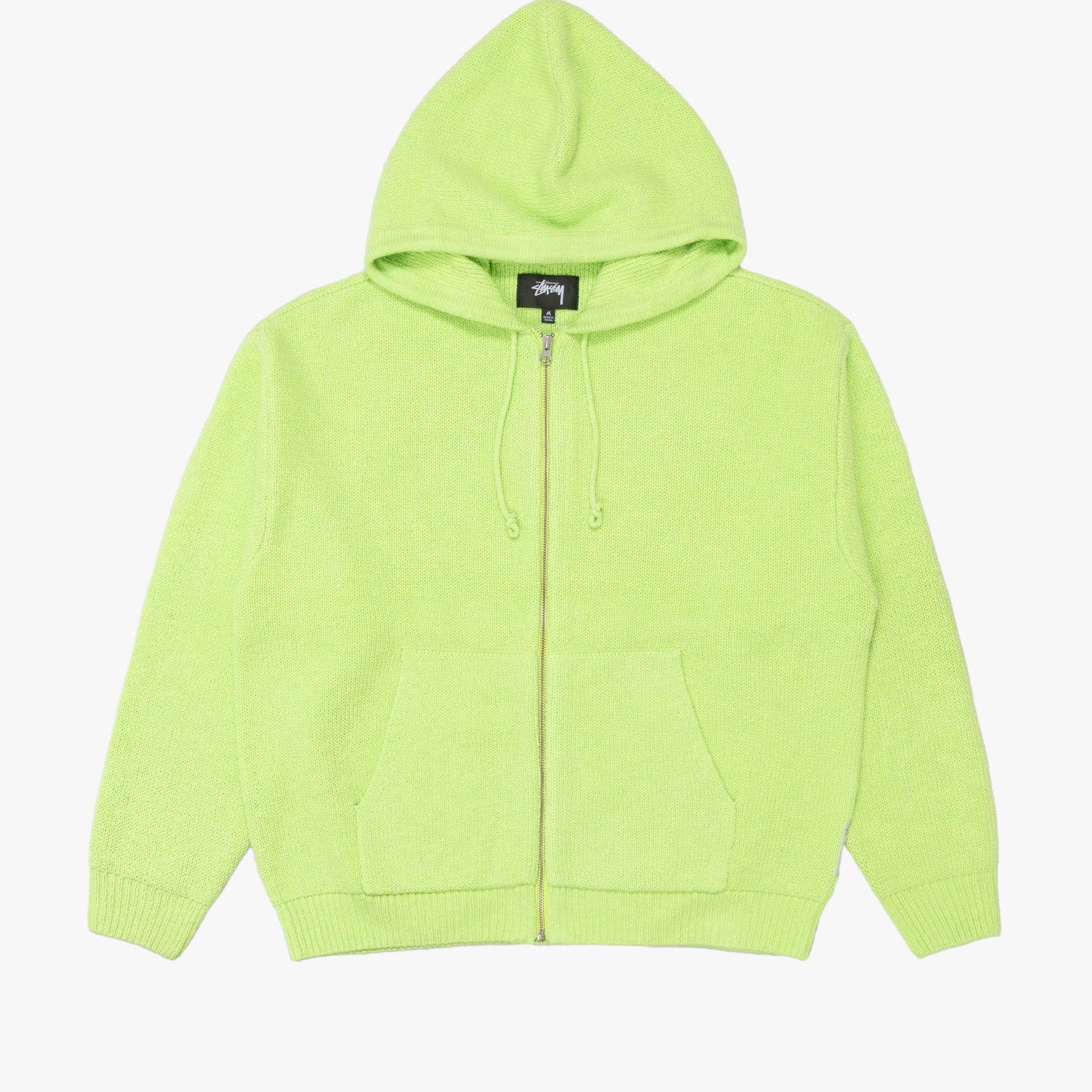 Zip Up Hooded Sweater Faded Lime