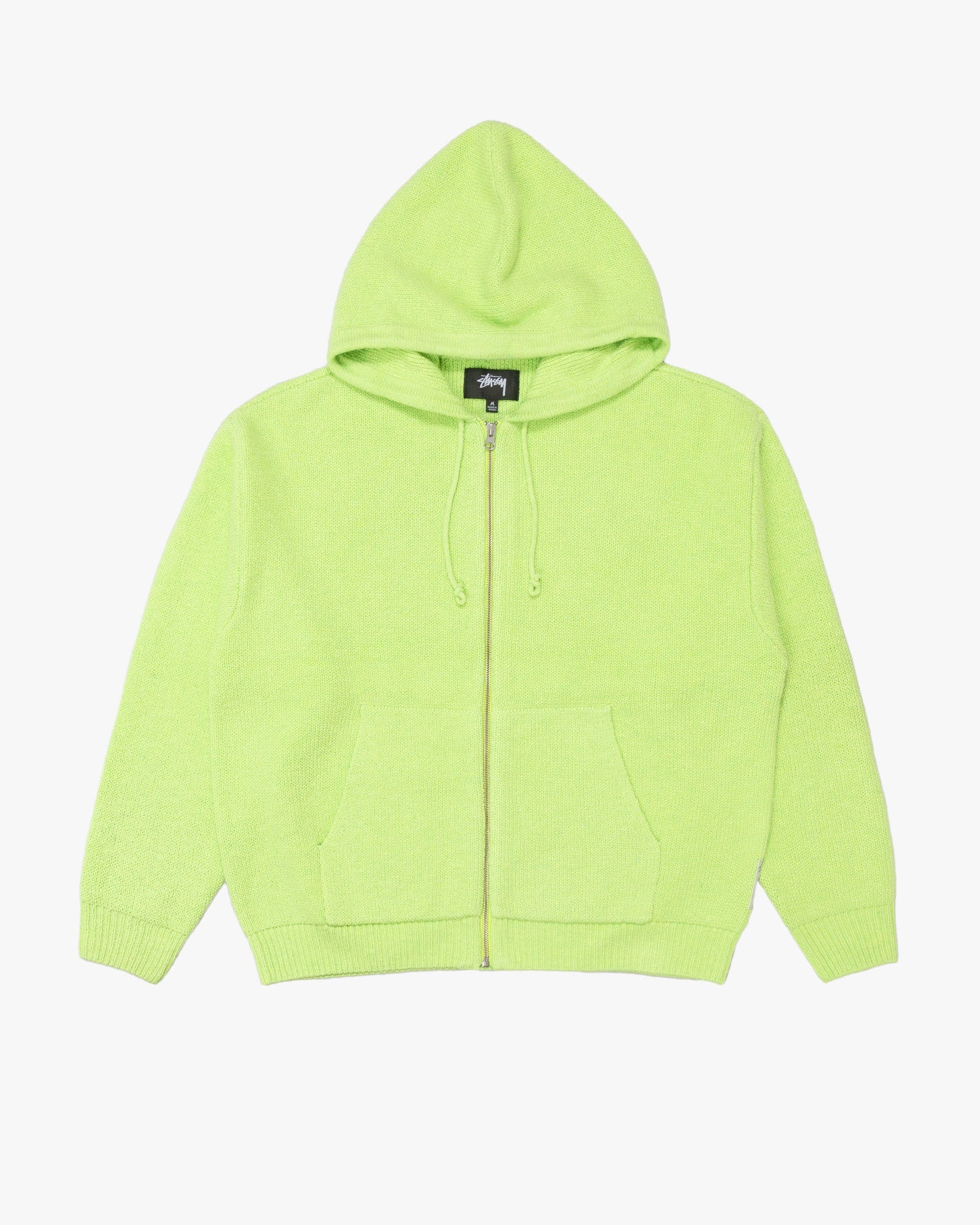 Zip Up Hooded Sweater Faded Lime