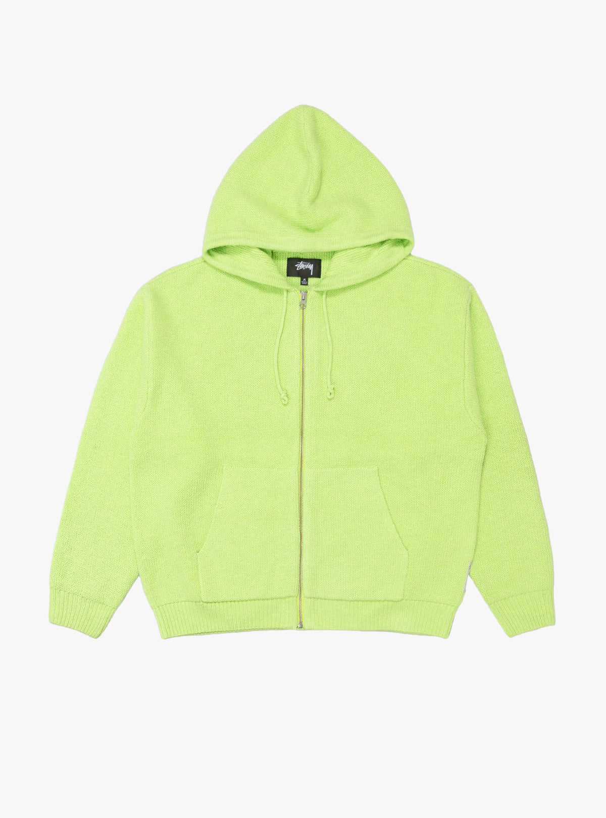 Zip Up Hooded Sweater Faded Lime