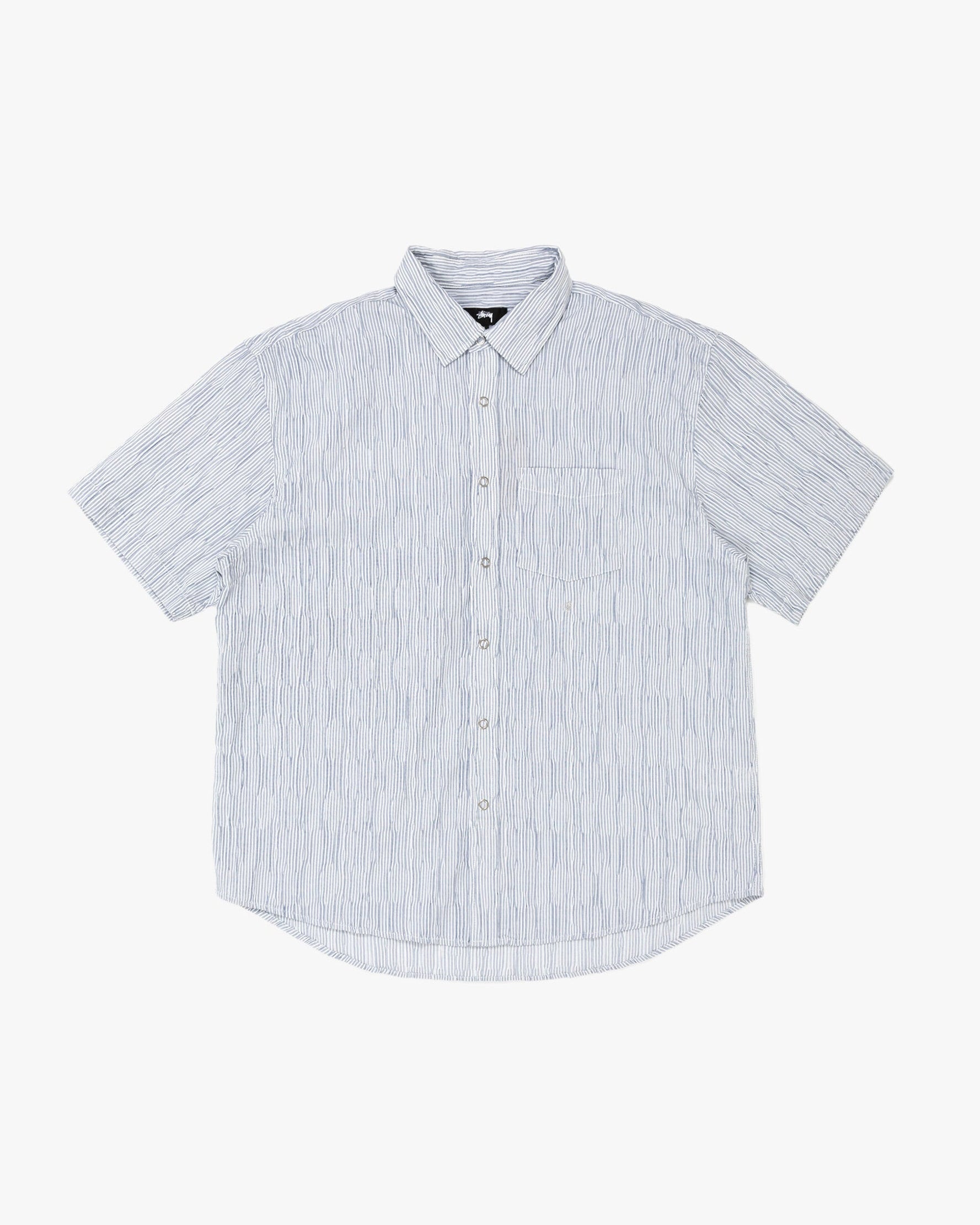 Wavy Striped Shirt Blue