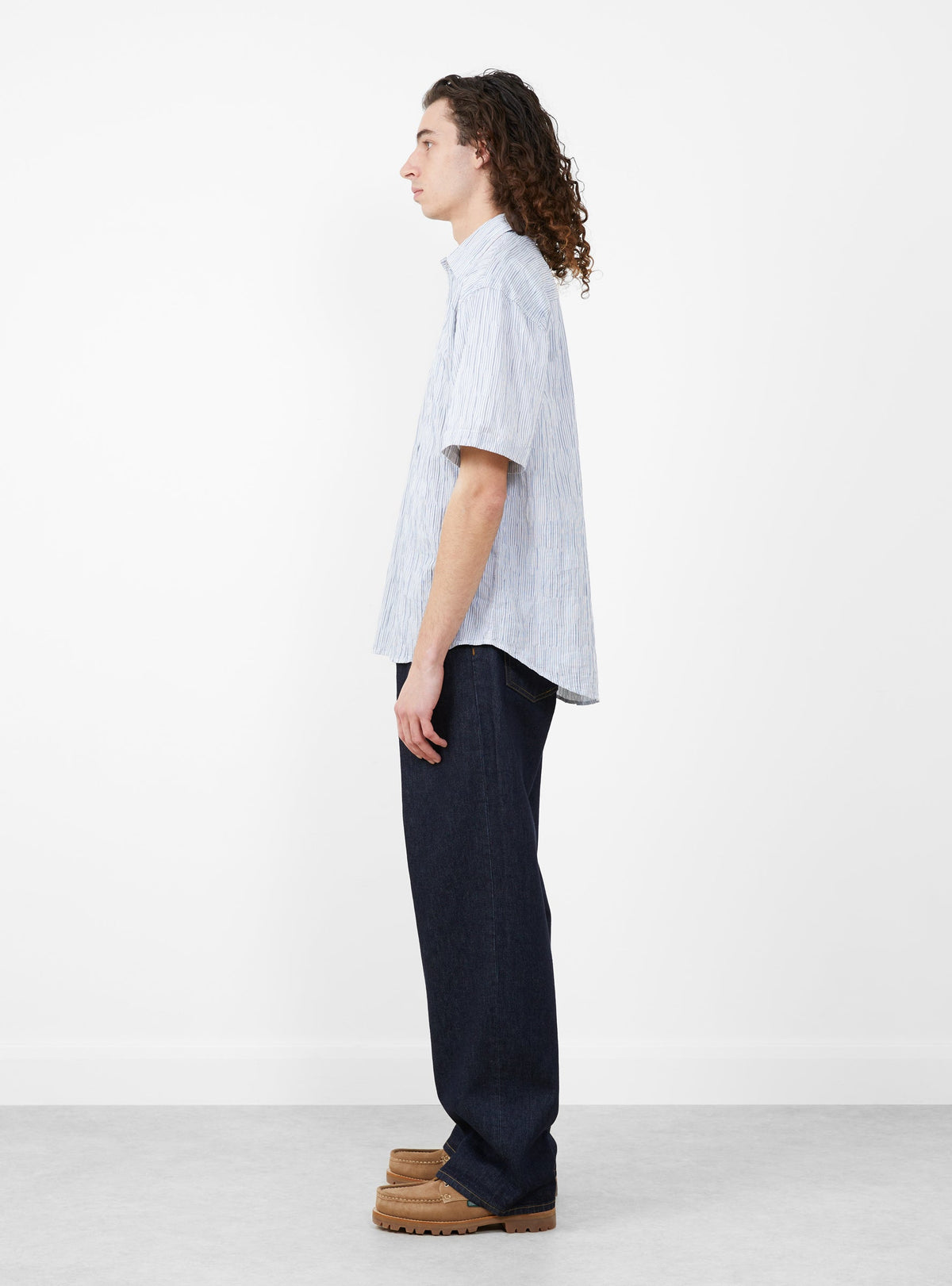 Wavy Striped Shirt Blue