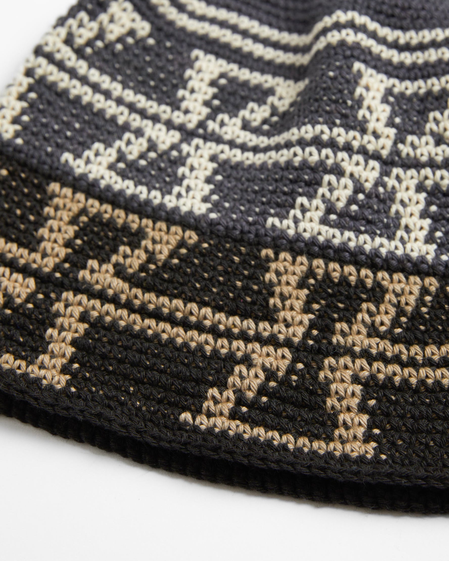 Fine Hand Knit Hat Navy Mix