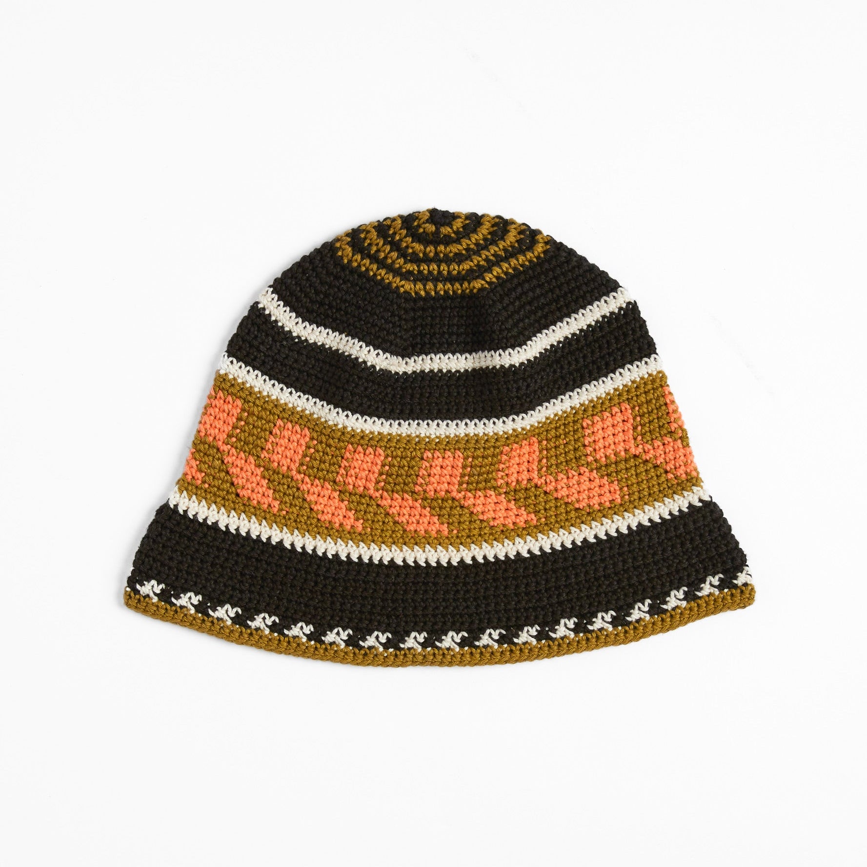 Fine Hand Knit Hat Brown Mix