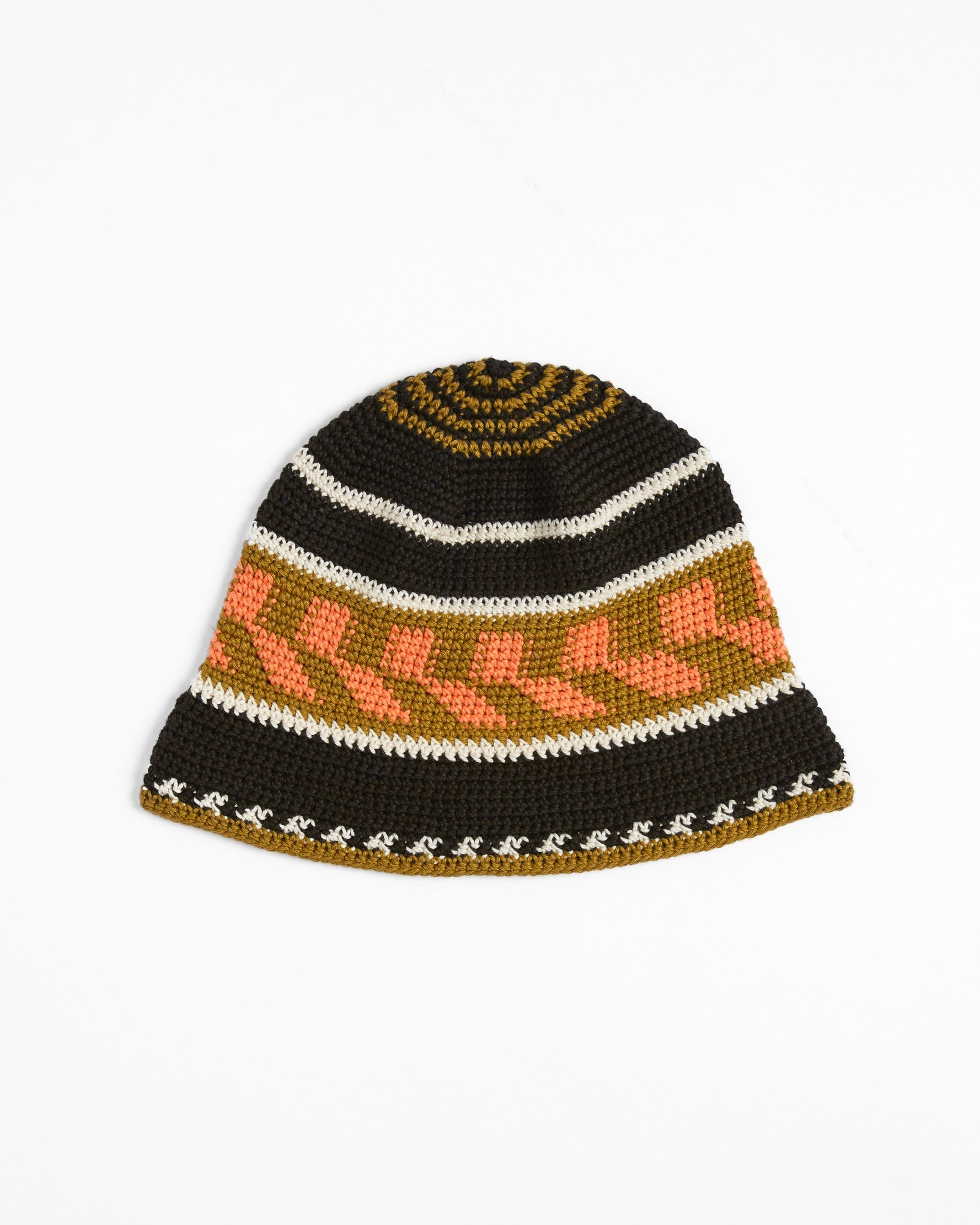 Fine Hand Knit Hat Brown Mix