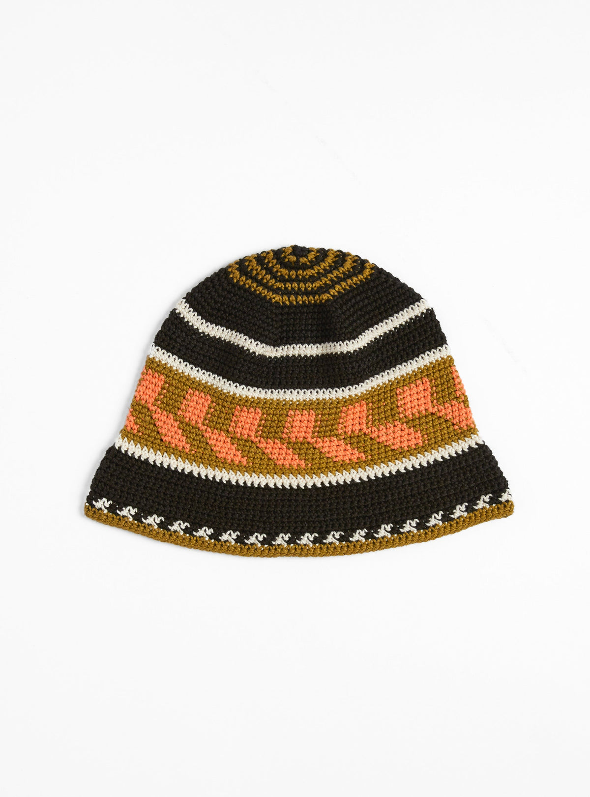 Fine Hand Knit Hat Brown Mix