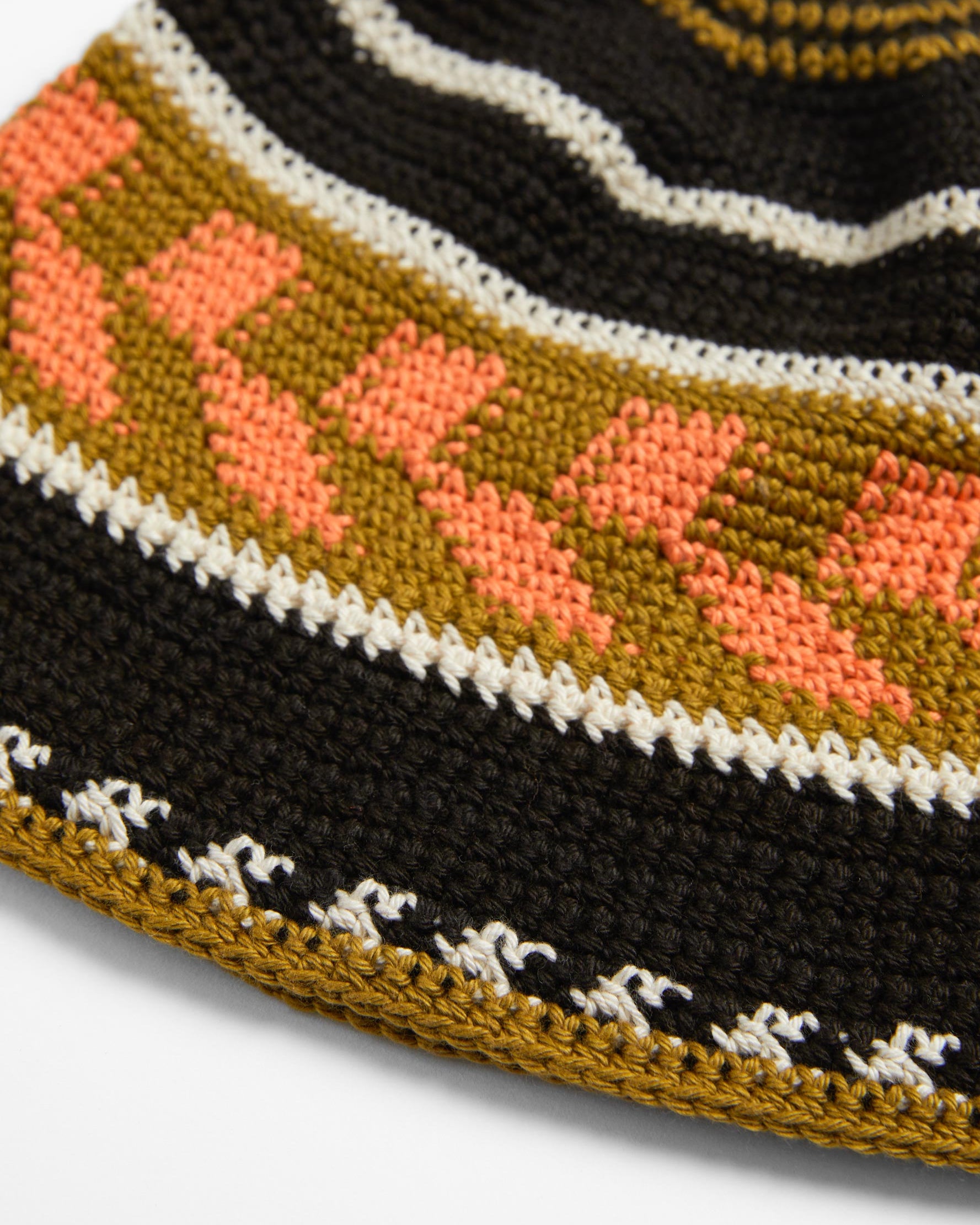 Fine Hand Knit Hat Brown Mix