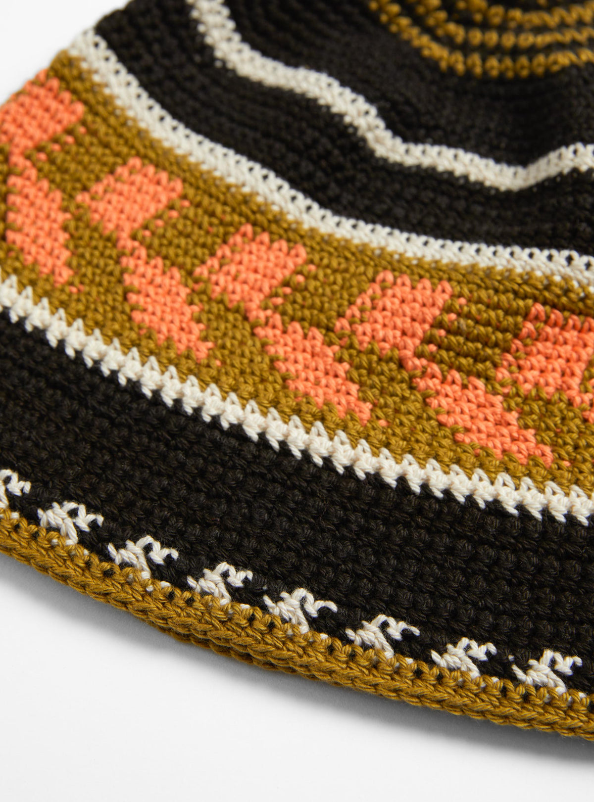 Fine Hand Knit Hat Brown Mix