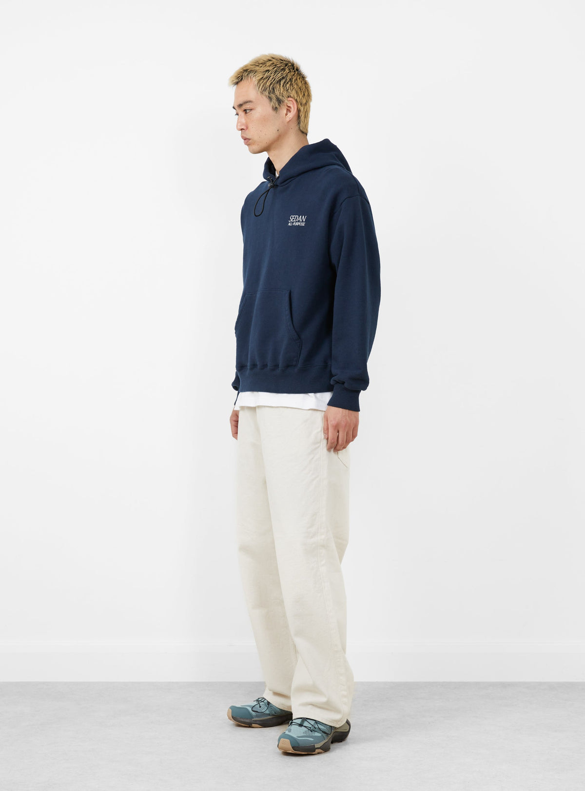 OG Logo Elastic Cord Hoodie Navy