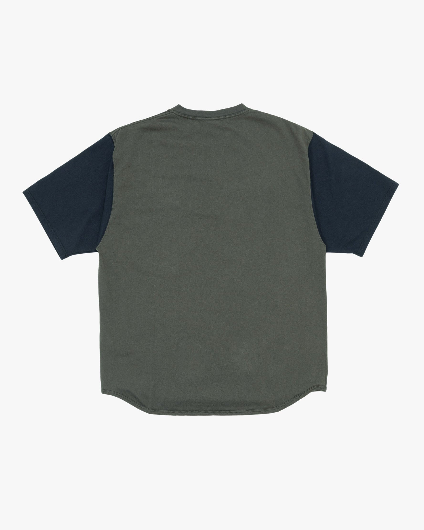 Henleyneck Baseball Tee Charcoal and Navy