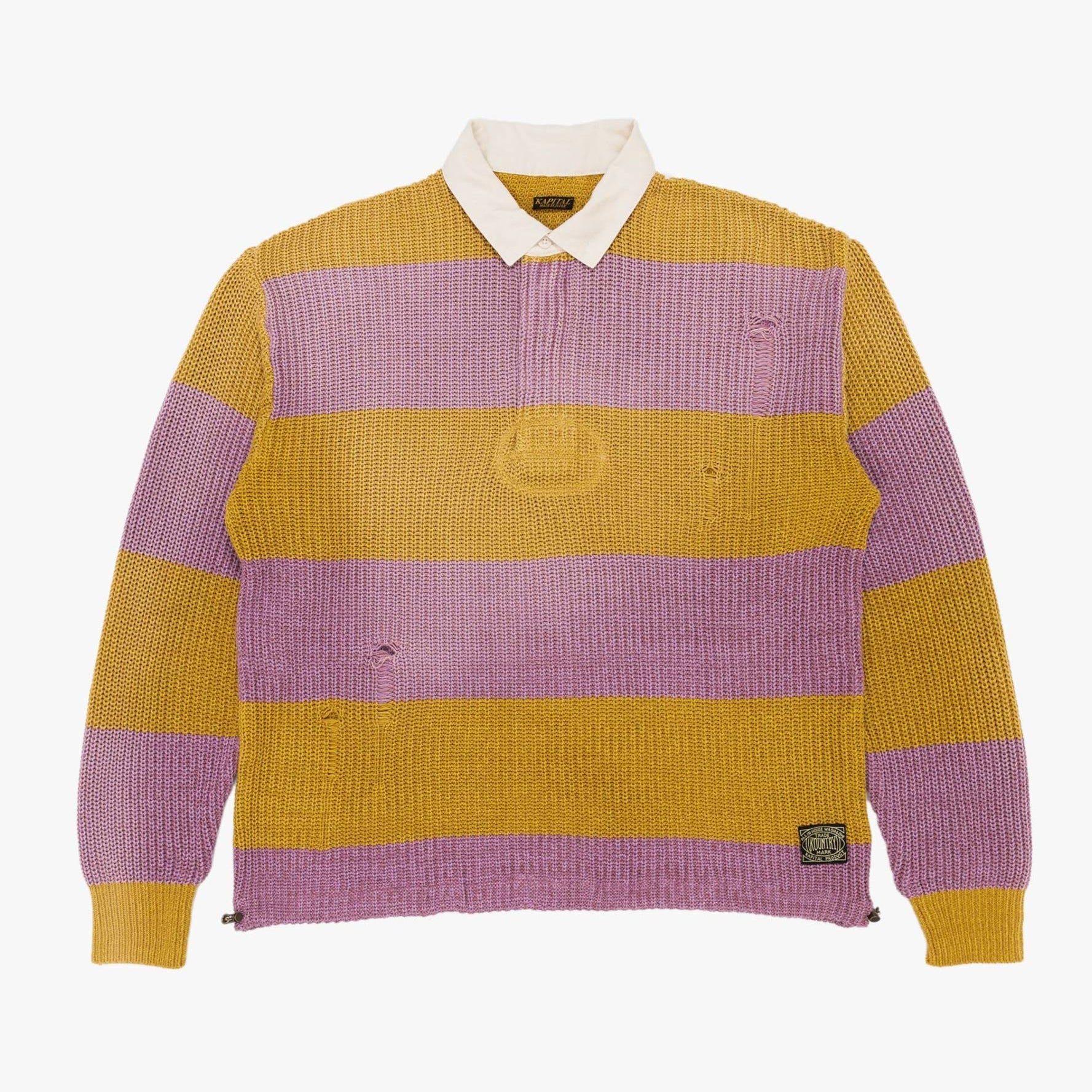 5G Cotton Knit Rugger Shirt Yellow and Pink