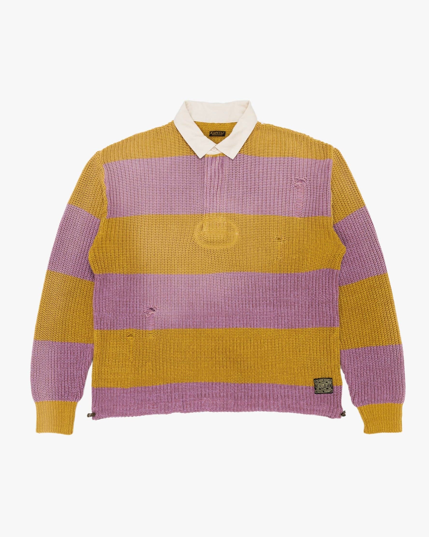 5G Cotton Knit Rugger Shirt Yellow and Pink