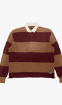 5G Cotton Knit Rugger Shirt Brown and Red