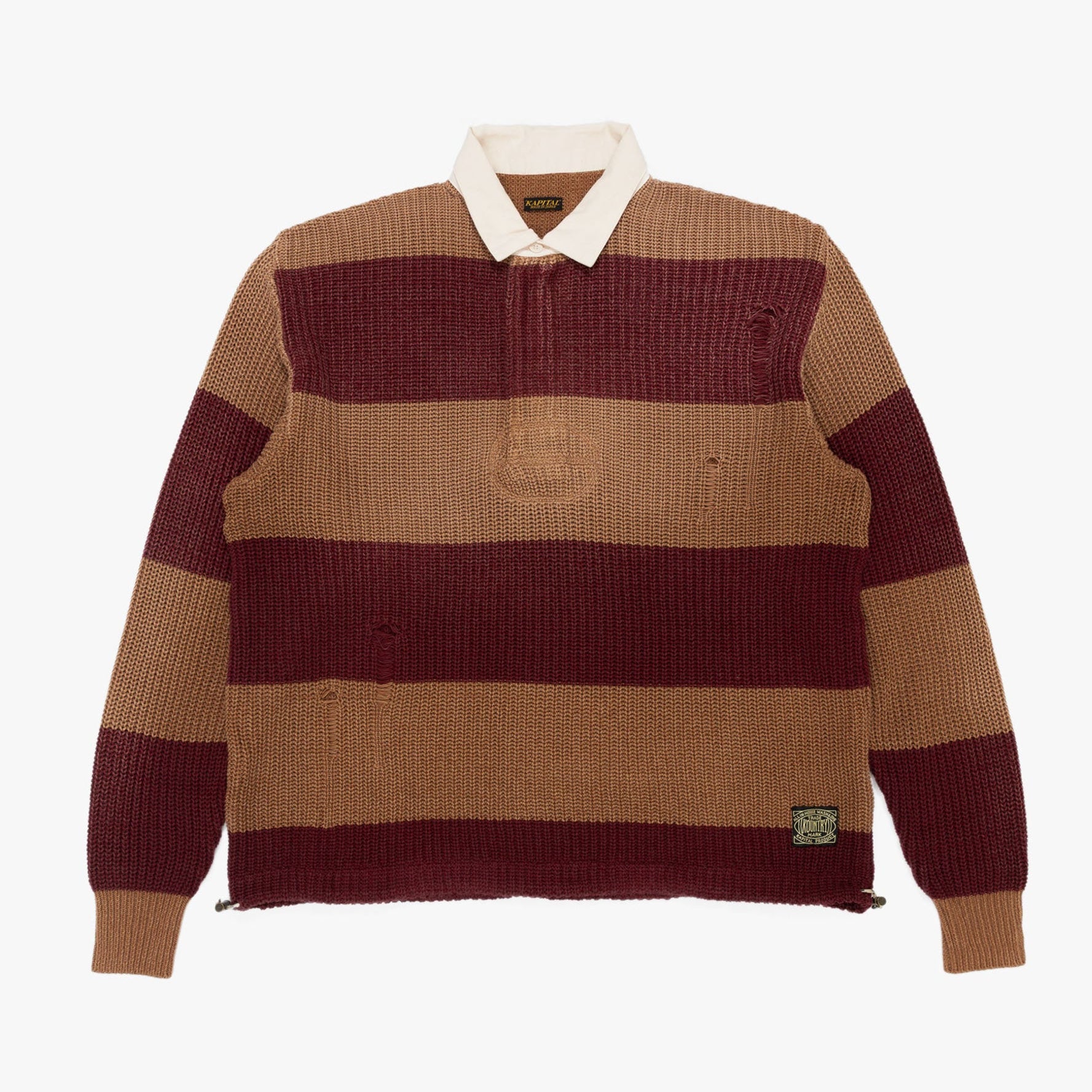 5G Cotton Knit Rugger Shirt Brown and Red