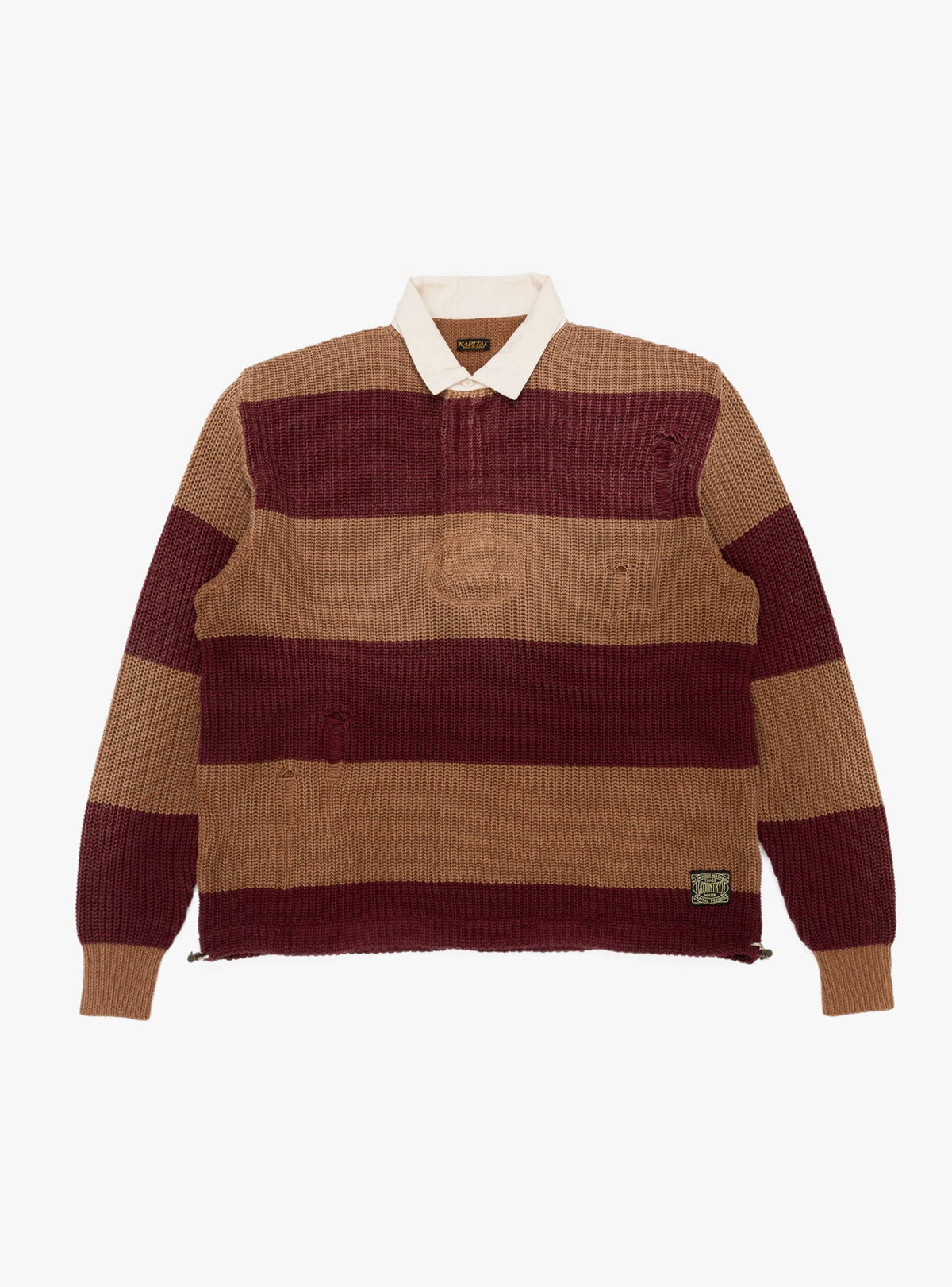 5G Cotton Knit Rugger Shirt Brown and Red