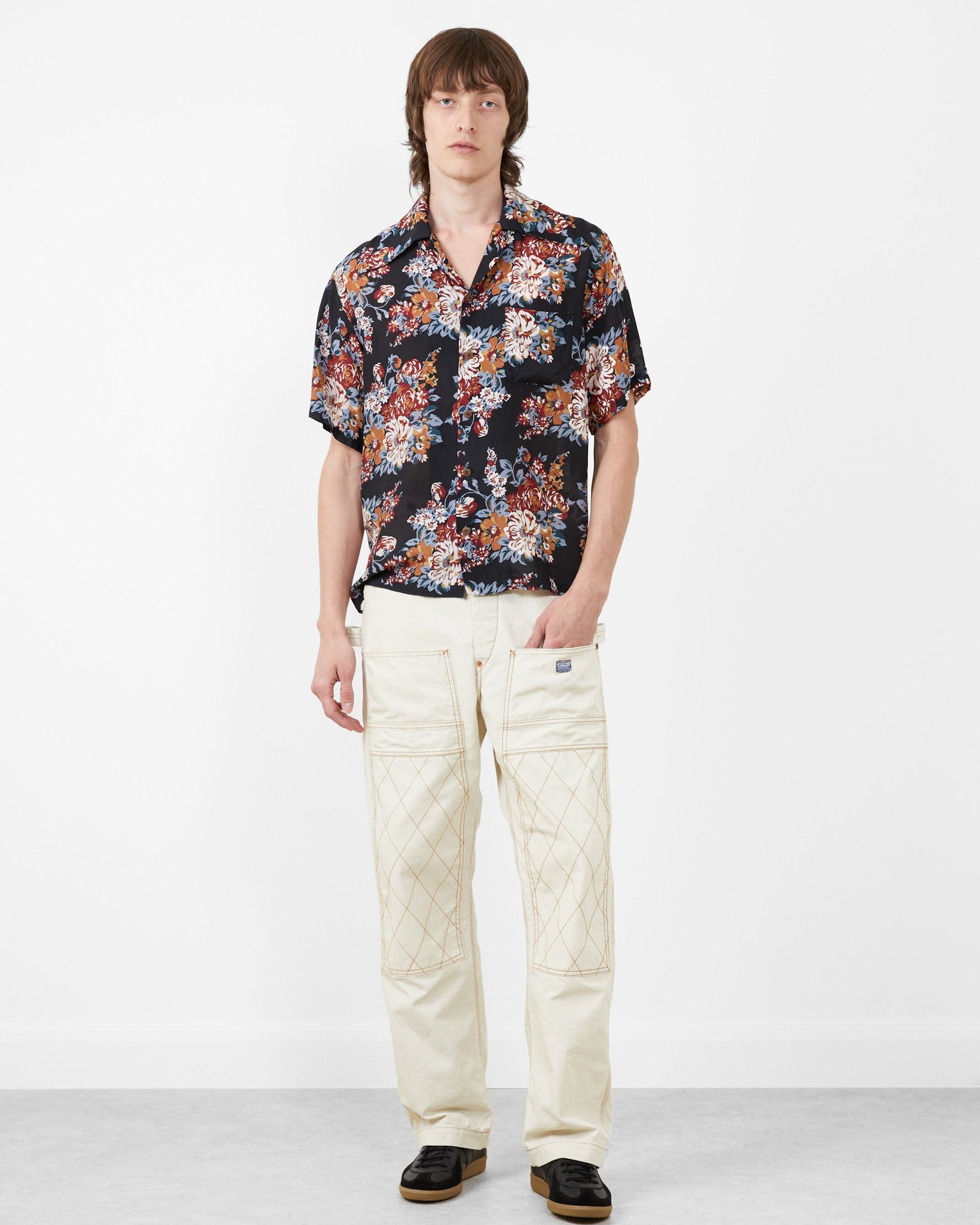 Silk Rayon Champetre Maria Wrangle Aloha Collar Black