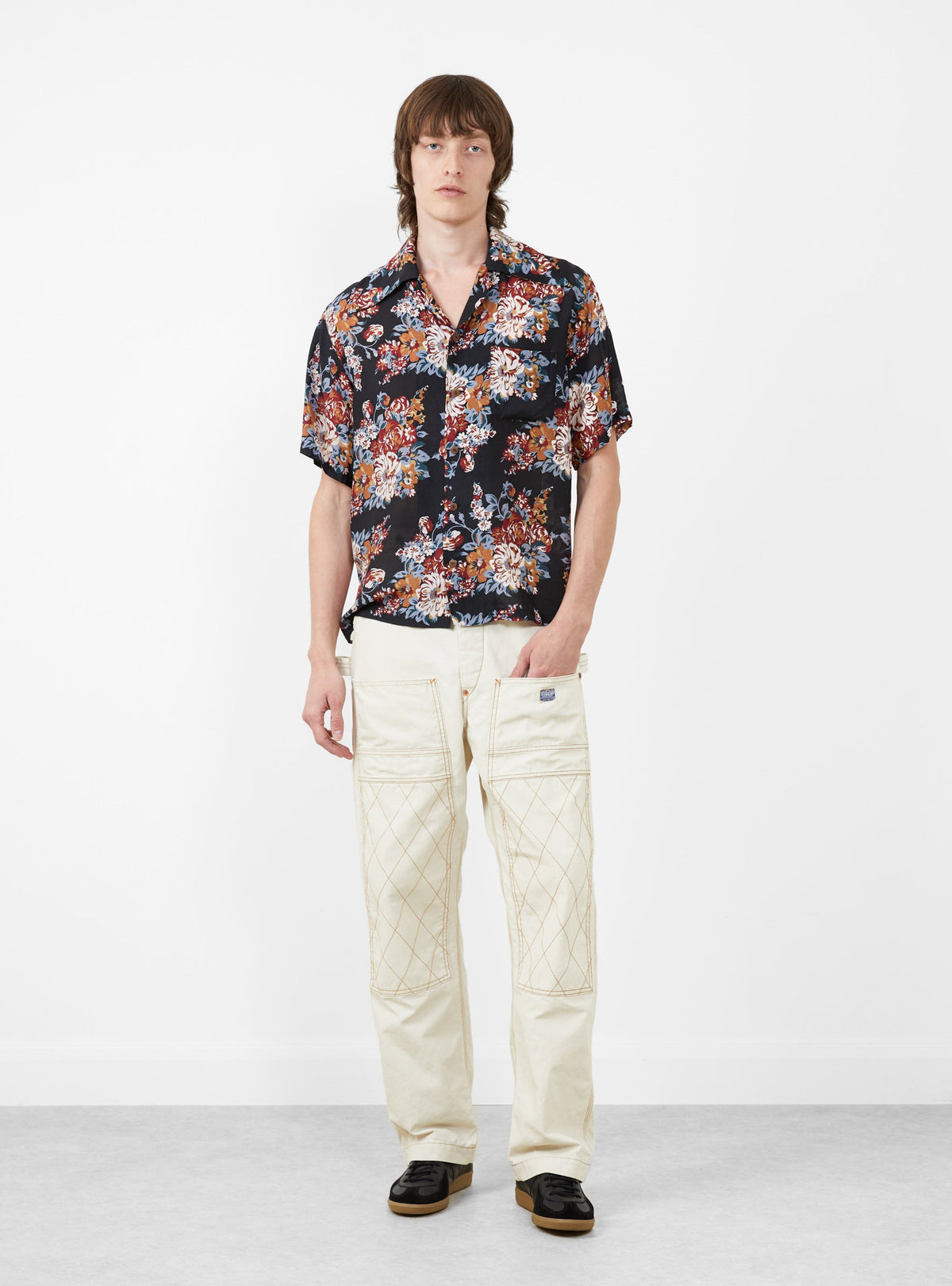 Silk Rayon Champetre Maria Wrangle Aloha Collar Black