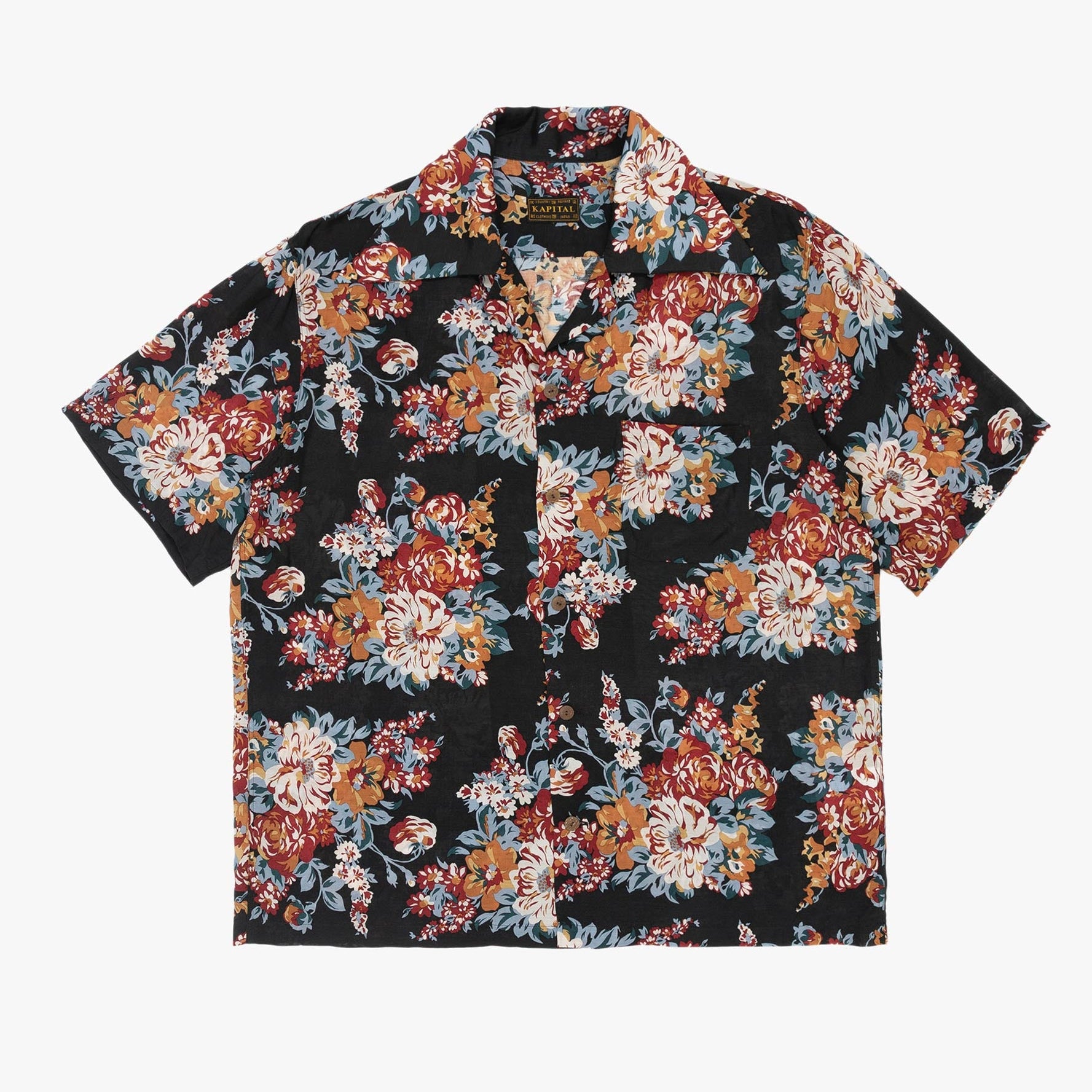 Silk Rayon Champetre Maria Wrangle Aloha Collar Black
