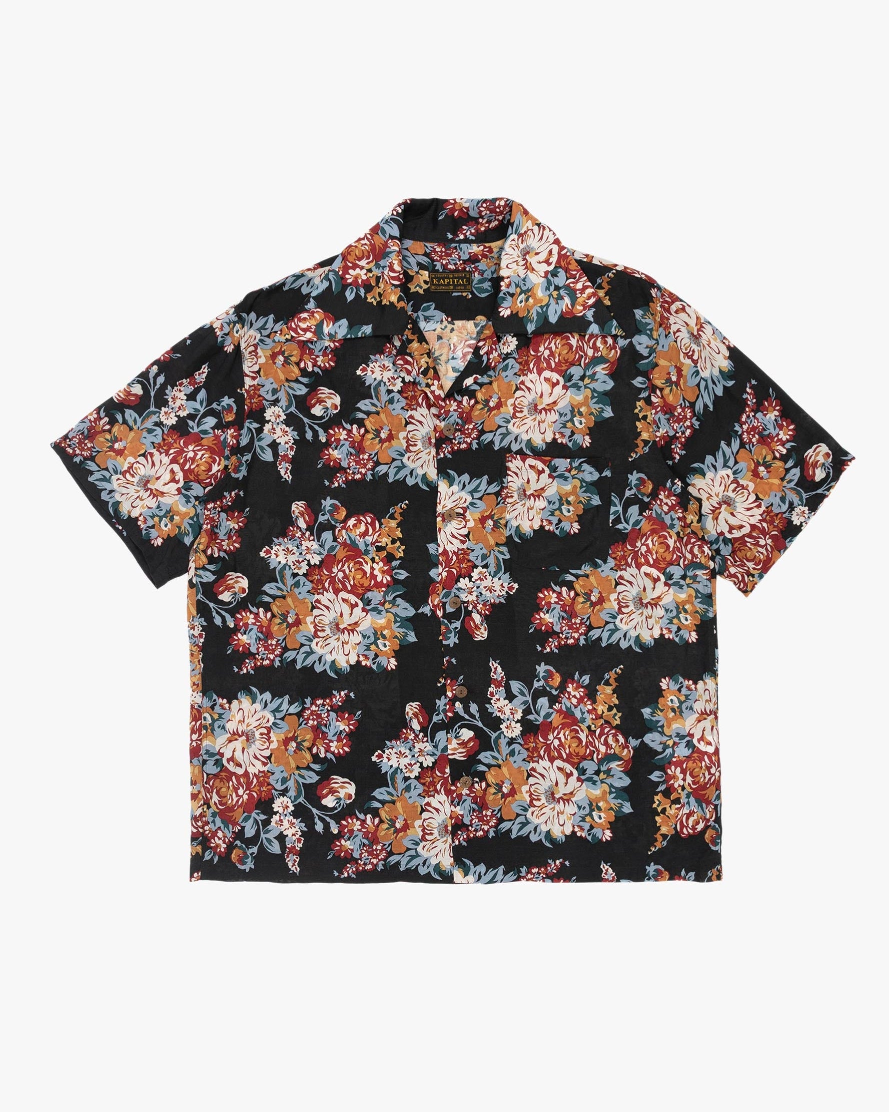 Silk Rayon Champetre Maria Wrangle Aloha Collar Black