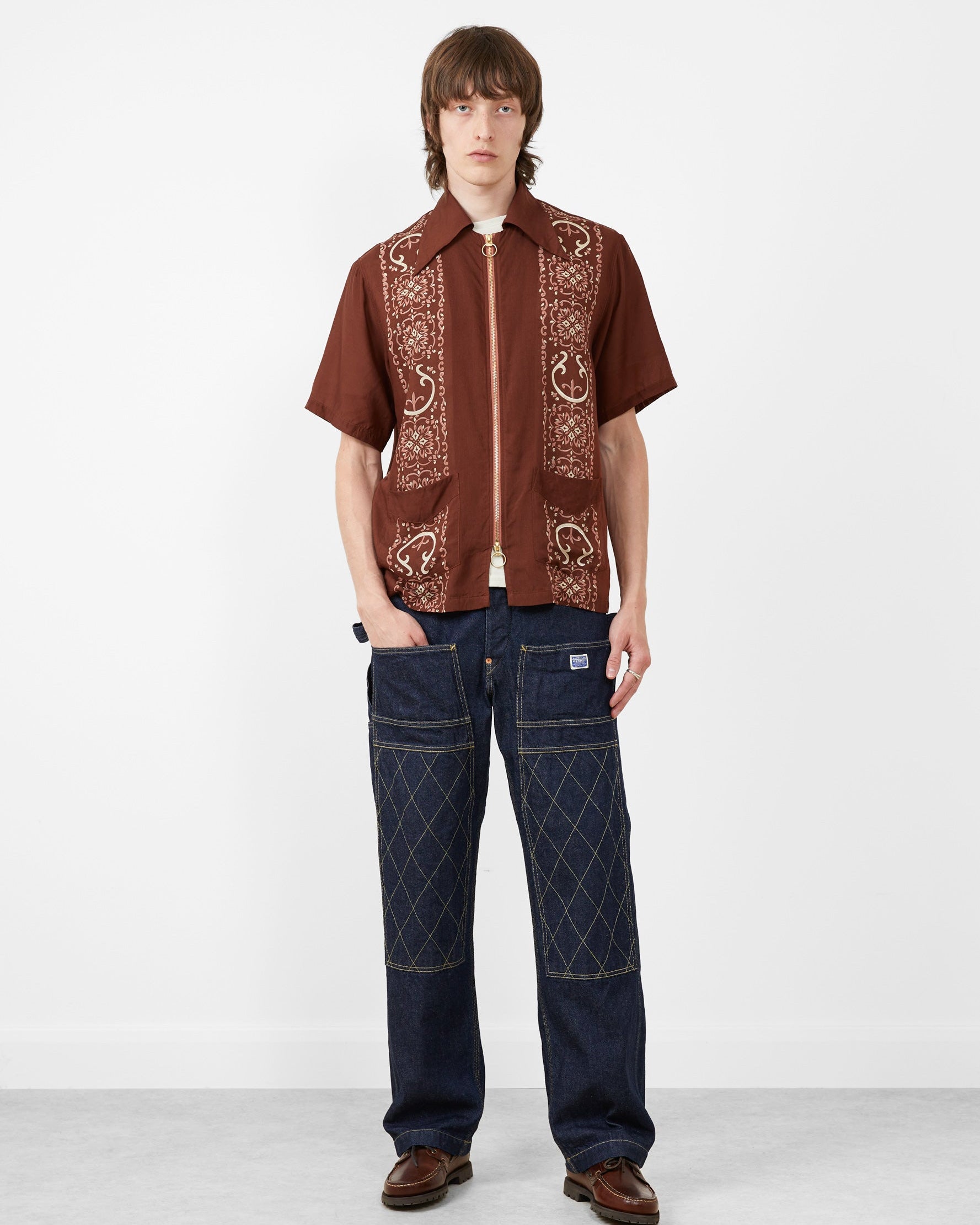 Silk Rayon Havananaja Drizzle Cuba Shirt Light Brown