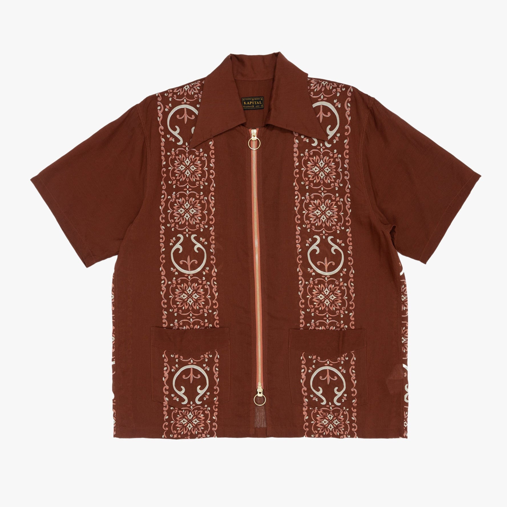 Silk Rayon Havananaja Drizzle Cuba Shirt Light Brown