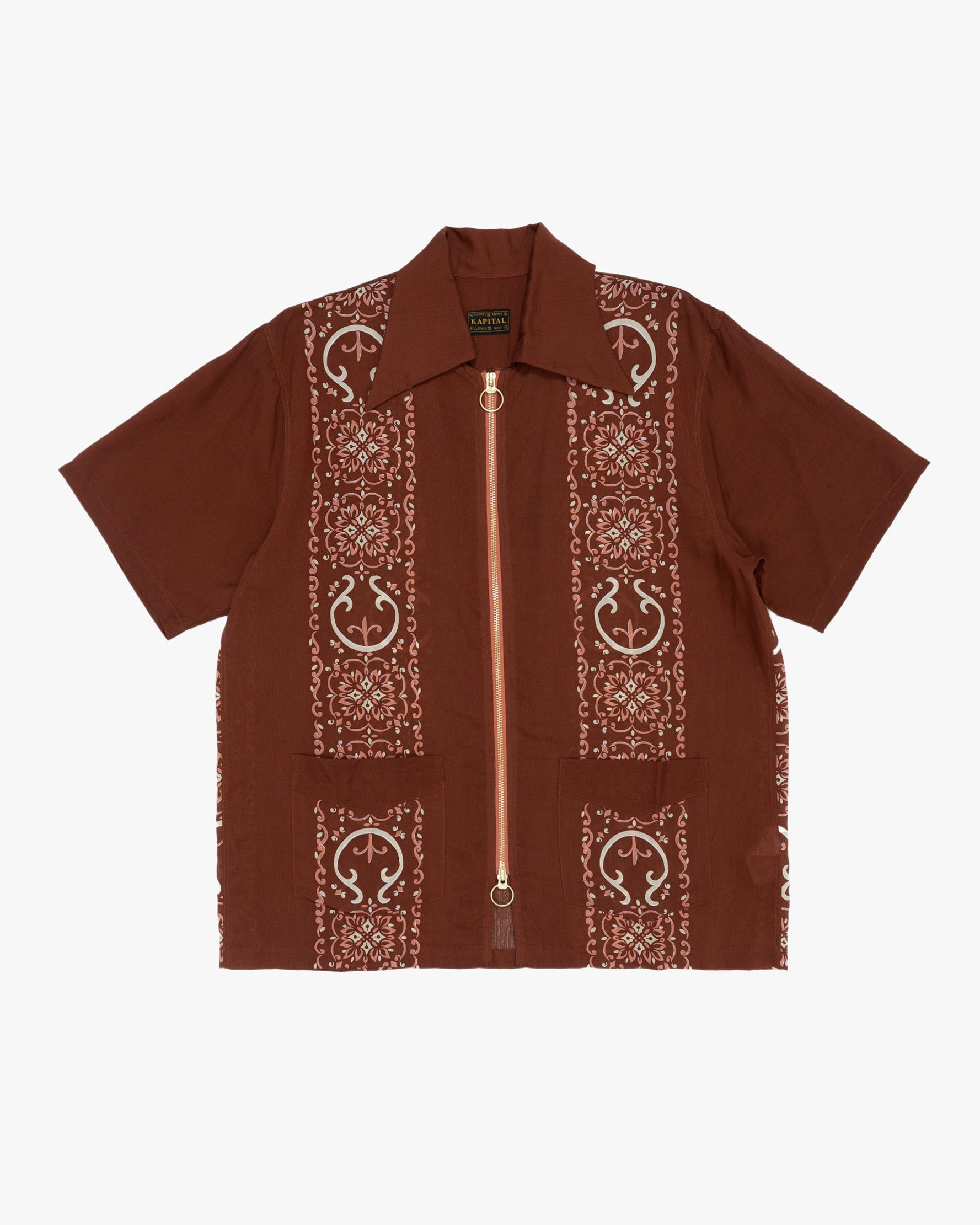 Silk Rayon Havananaja Drizzle Cuba Shirt Light Brown