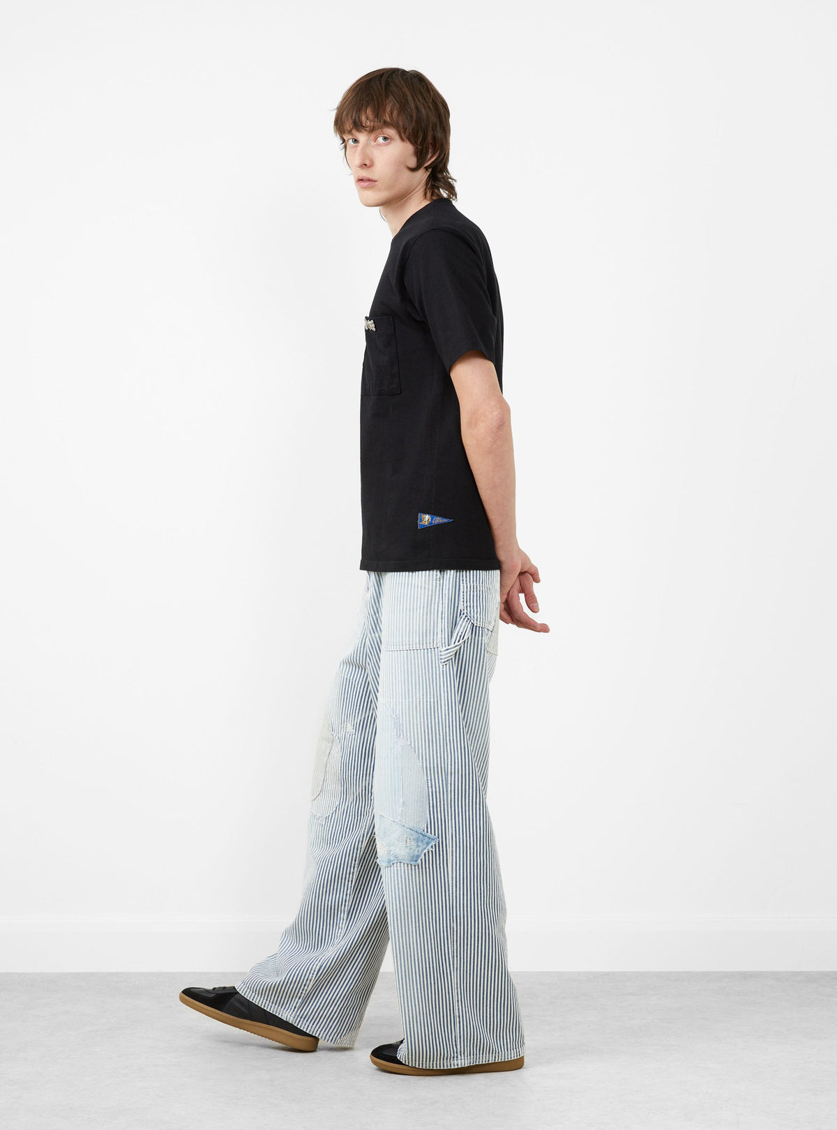 Dense Jersey Butterfly Concho Pocket Tee Black