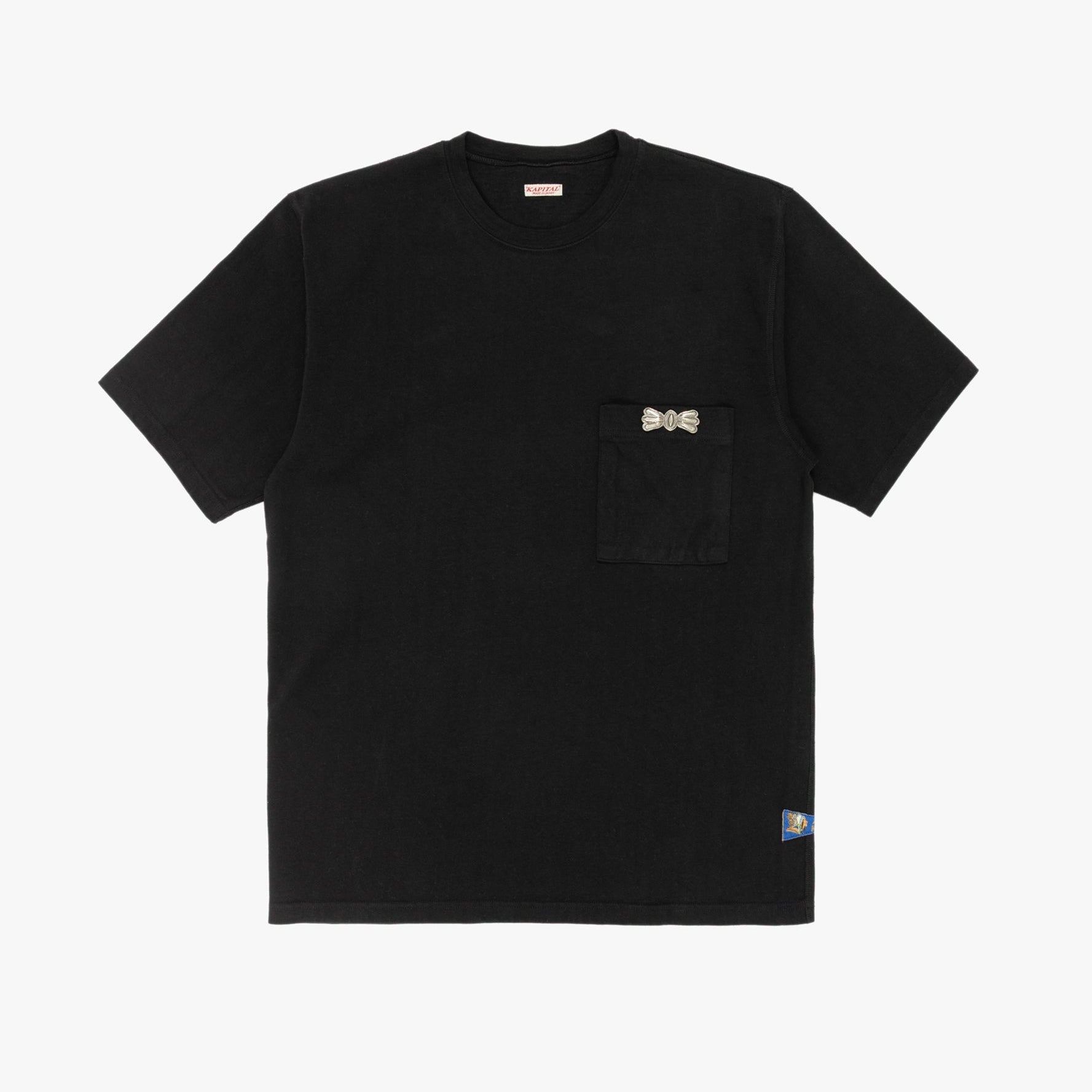 Dense Jersey Butterfly Concho Pocket Tee Black