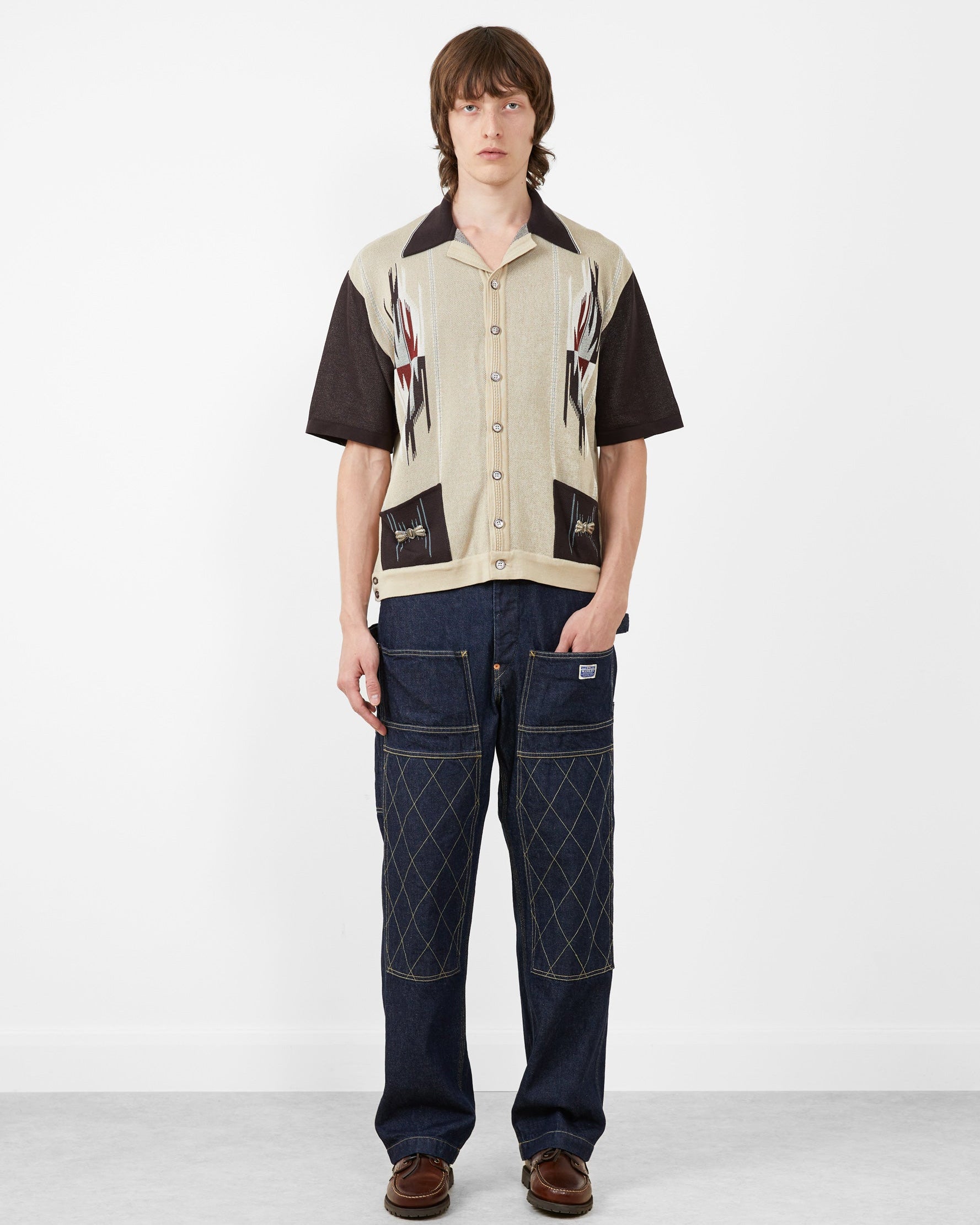 12G Cotton Knit Chimayo Aloha Polo Beige