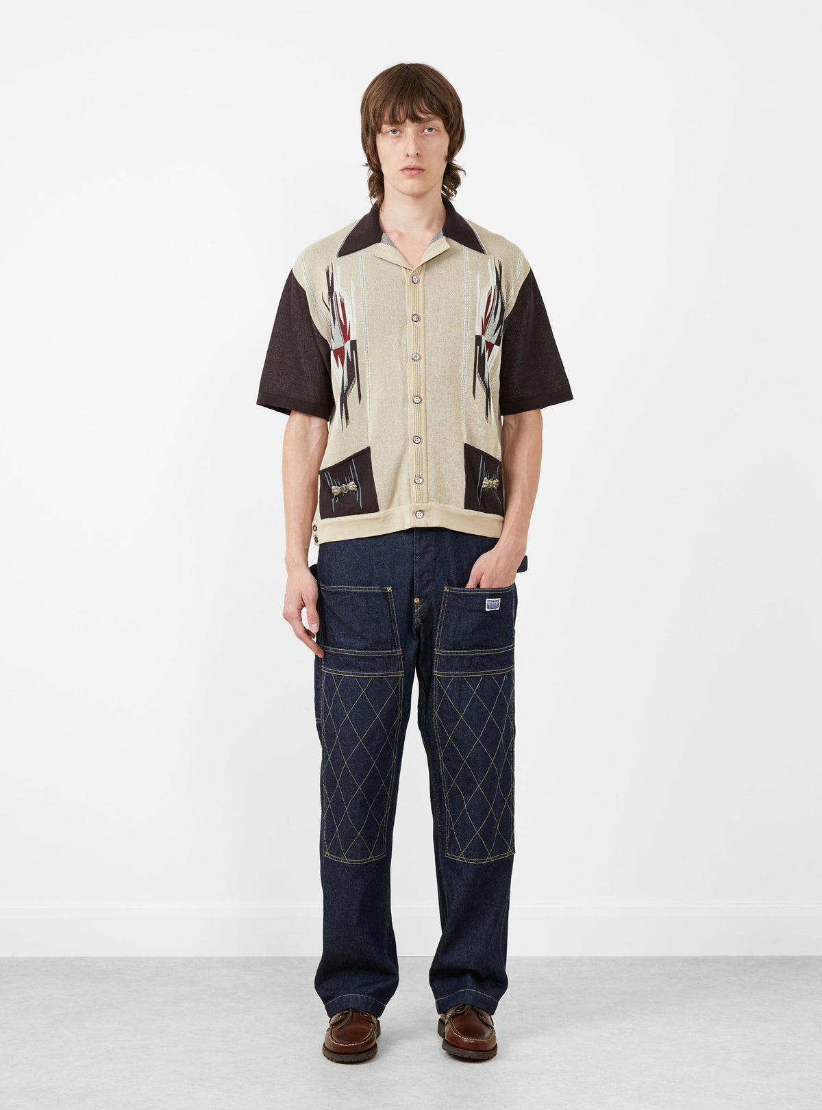 12G Cotton Knit Chimayo Aloha Polo Beige