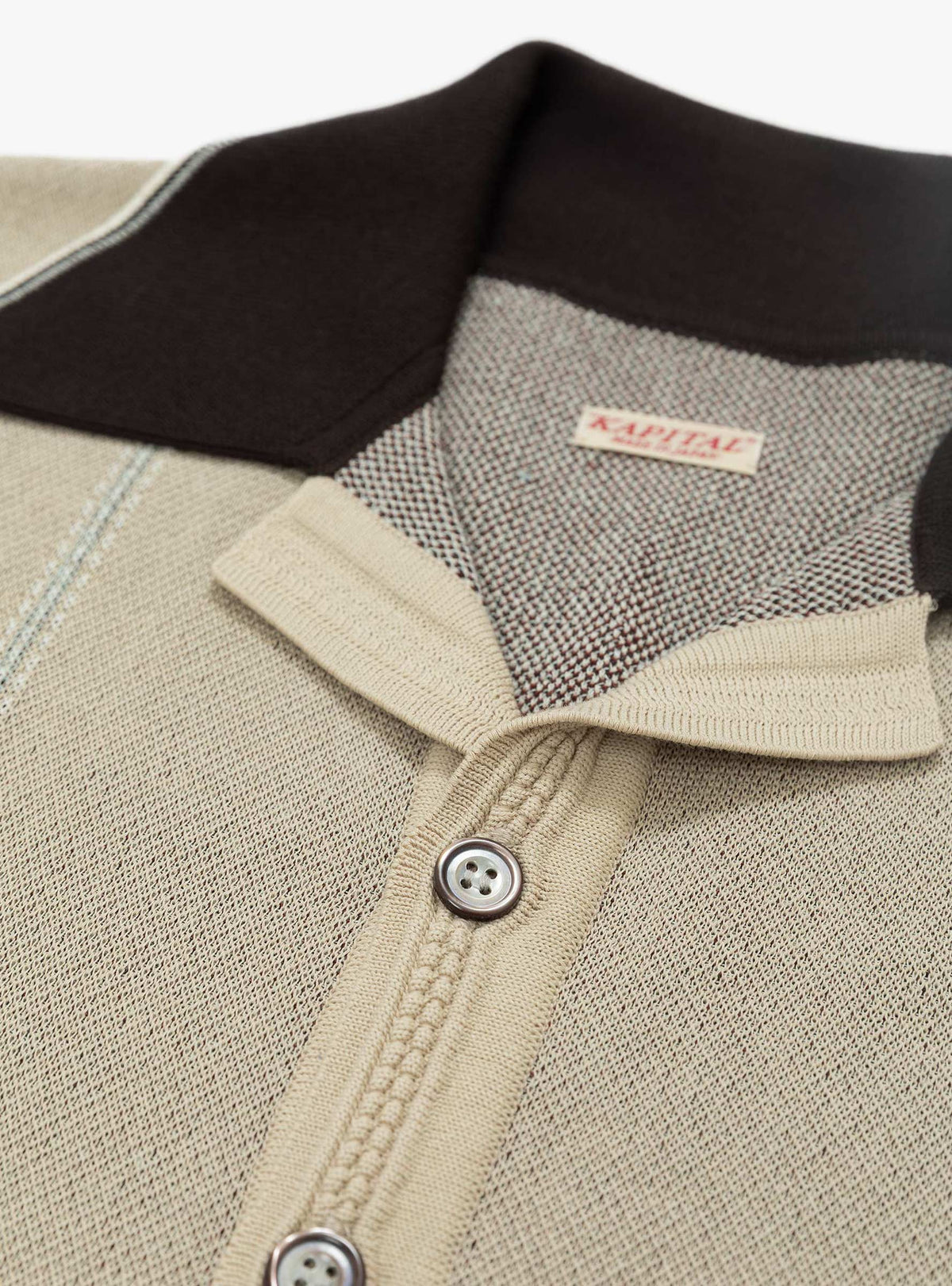 12G Cotton Knit Chimayo Aloha Polo Beige
