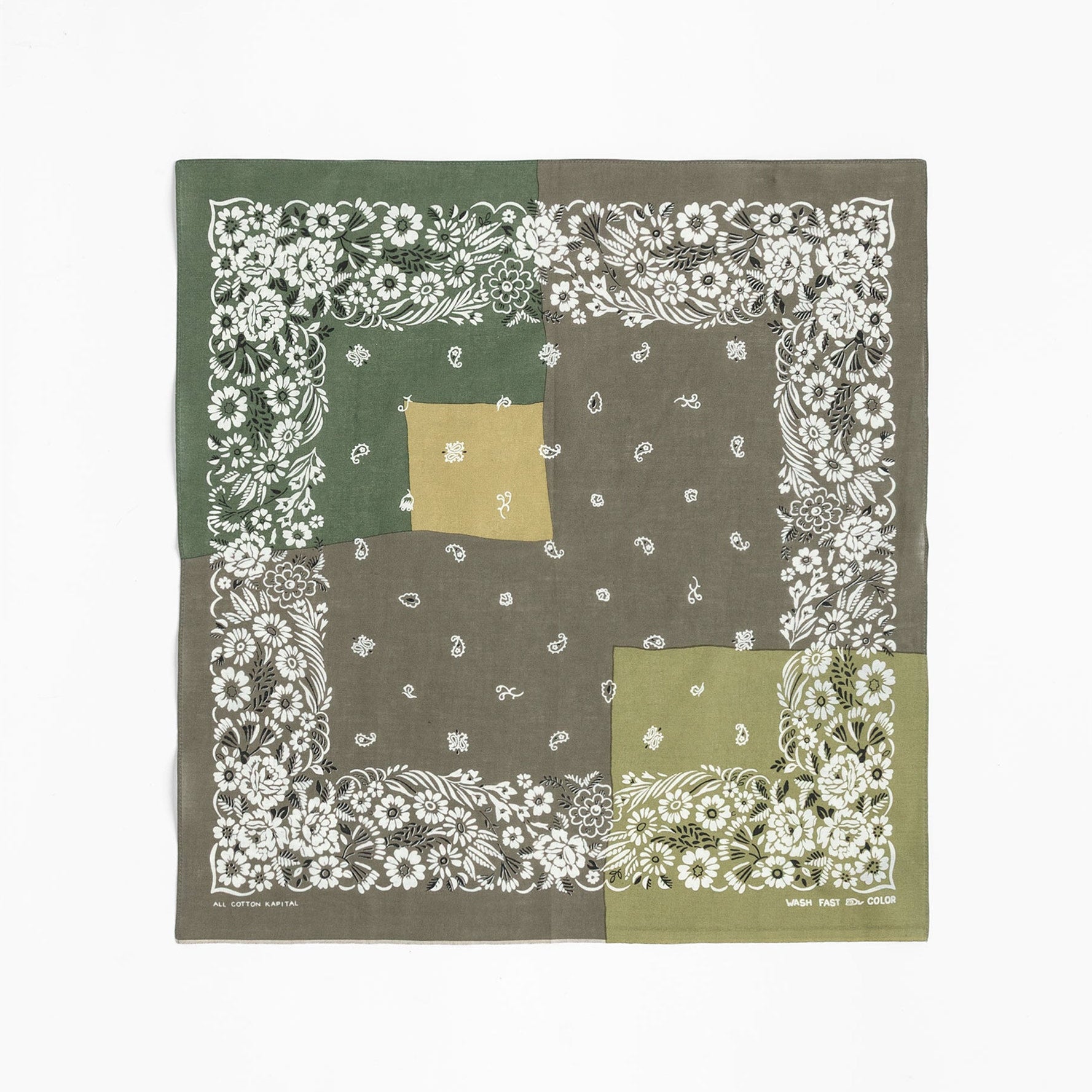 Fastcolour Selvedge Garden Patchwork Bandana Khaki