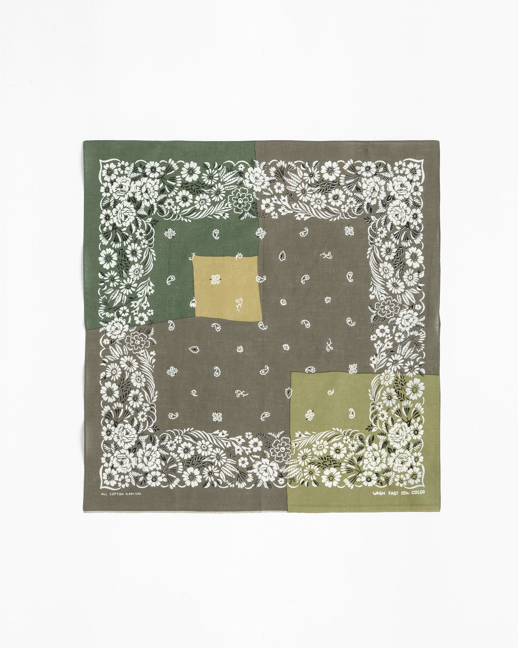 Fastcolour Selvedge Garden Patchwork Bandana Khaki
