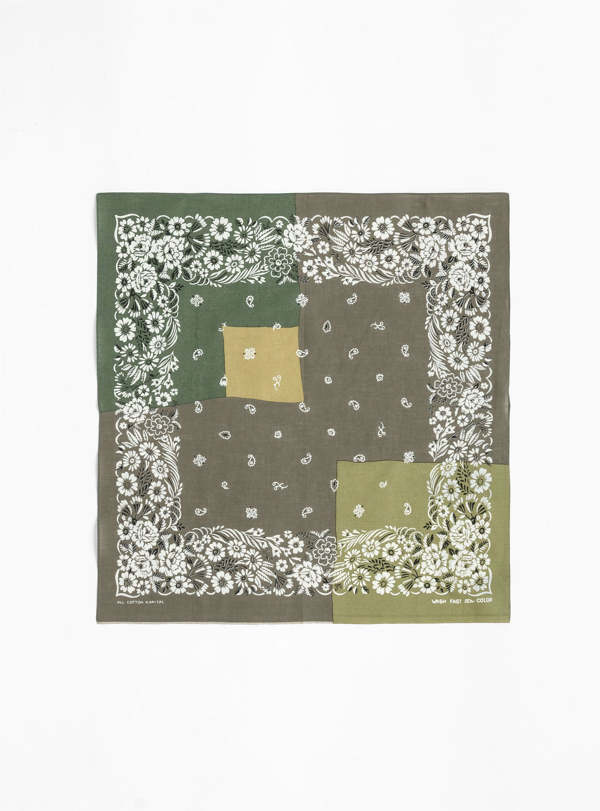 Fastcolour Selvedge Garden Patchwork Bandana Khaki