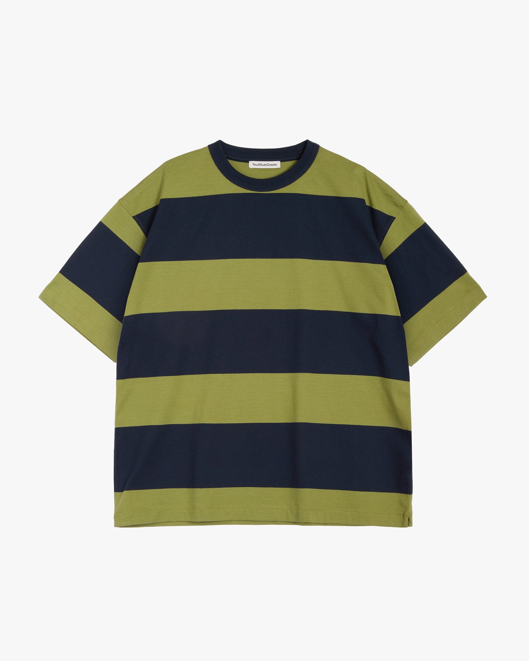 Triple Stripe T-Shirt Navy and Green
