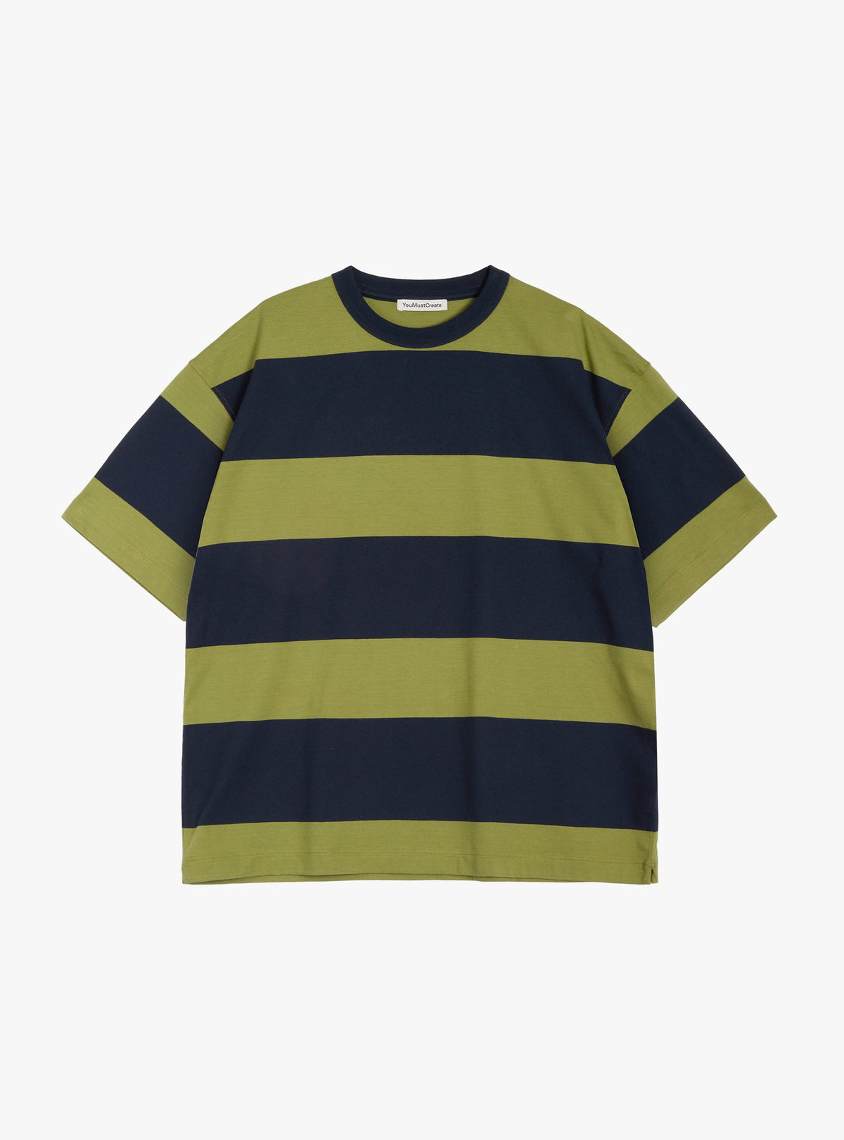 Triple Stripe T-Shirt Navy and Green